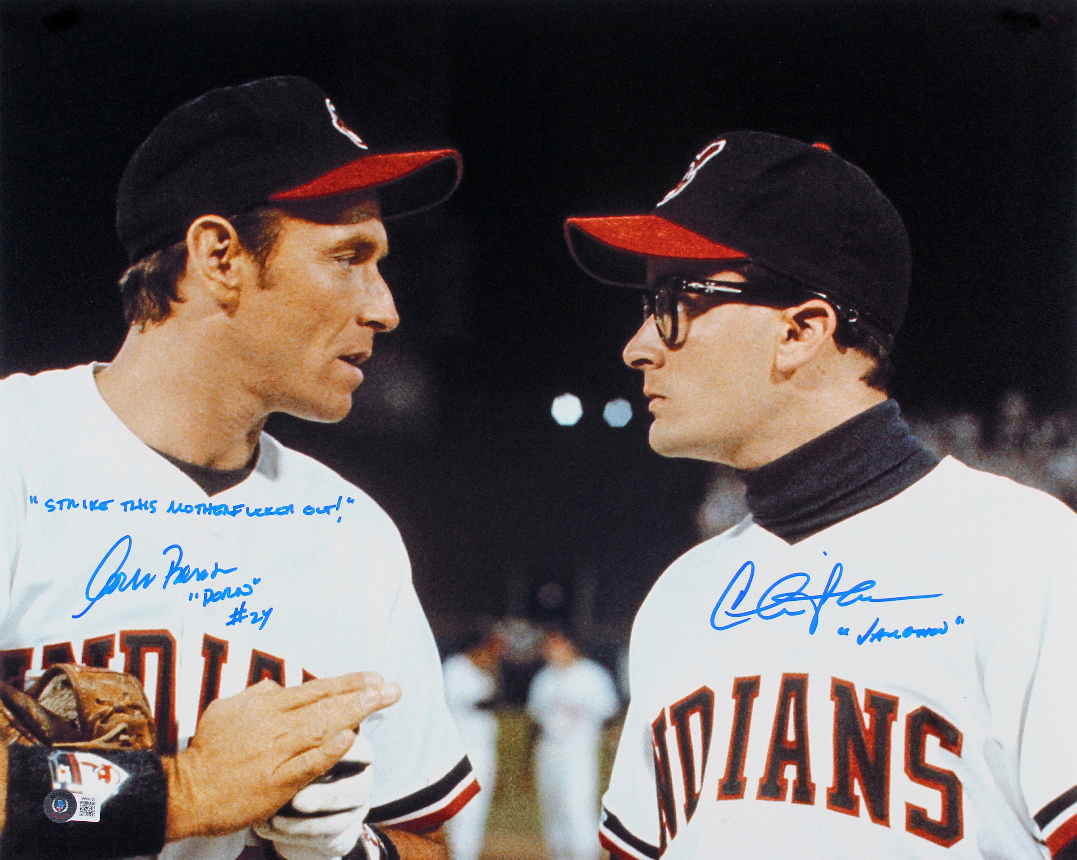 Charlie Sheen & Corbin Bernsen Major League "STMFO" Signed 16x20 Photo BAS Wit 4