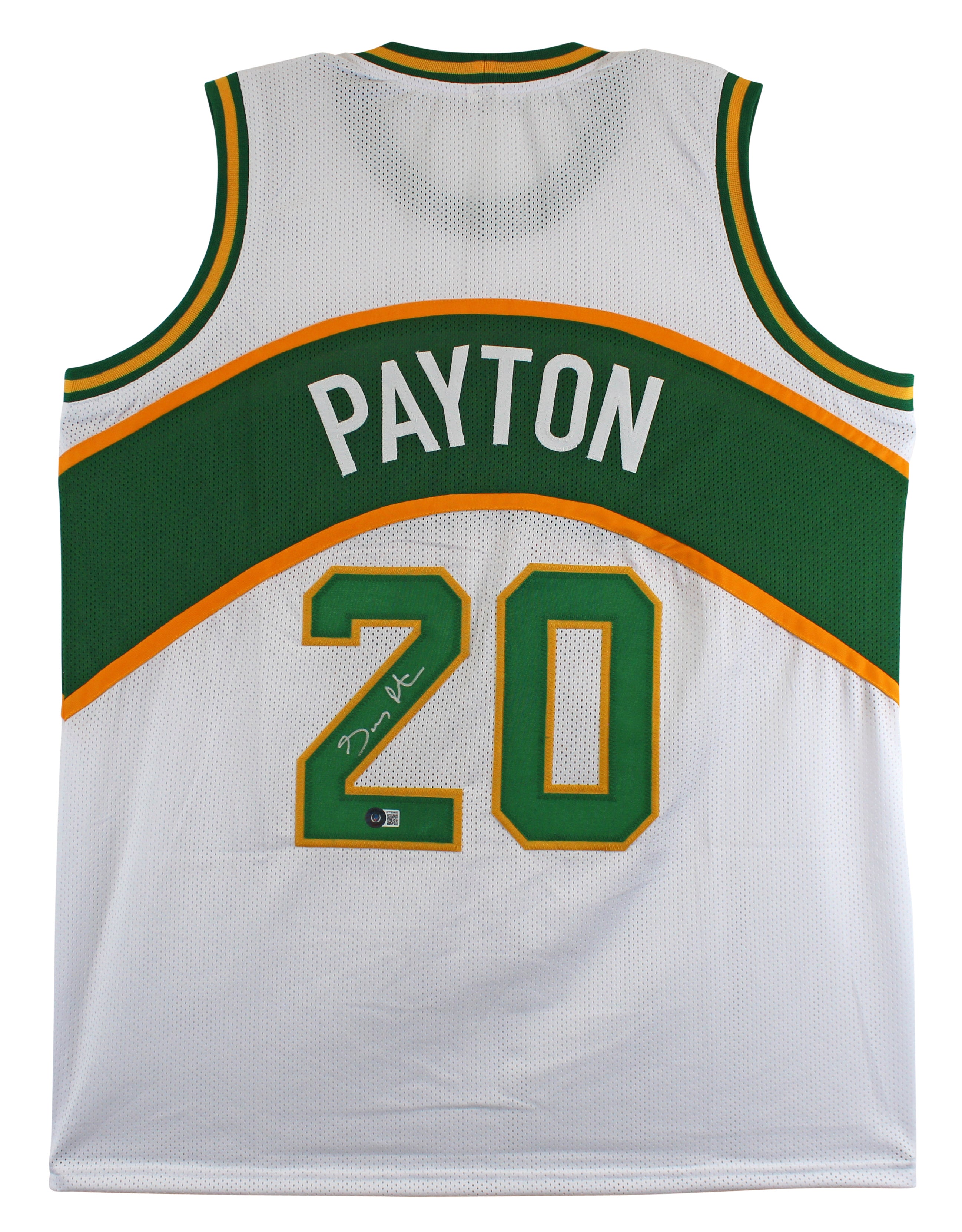 Gary Payton Authentic Signed White Pro Style Jersey Autographed BAS Witnessed