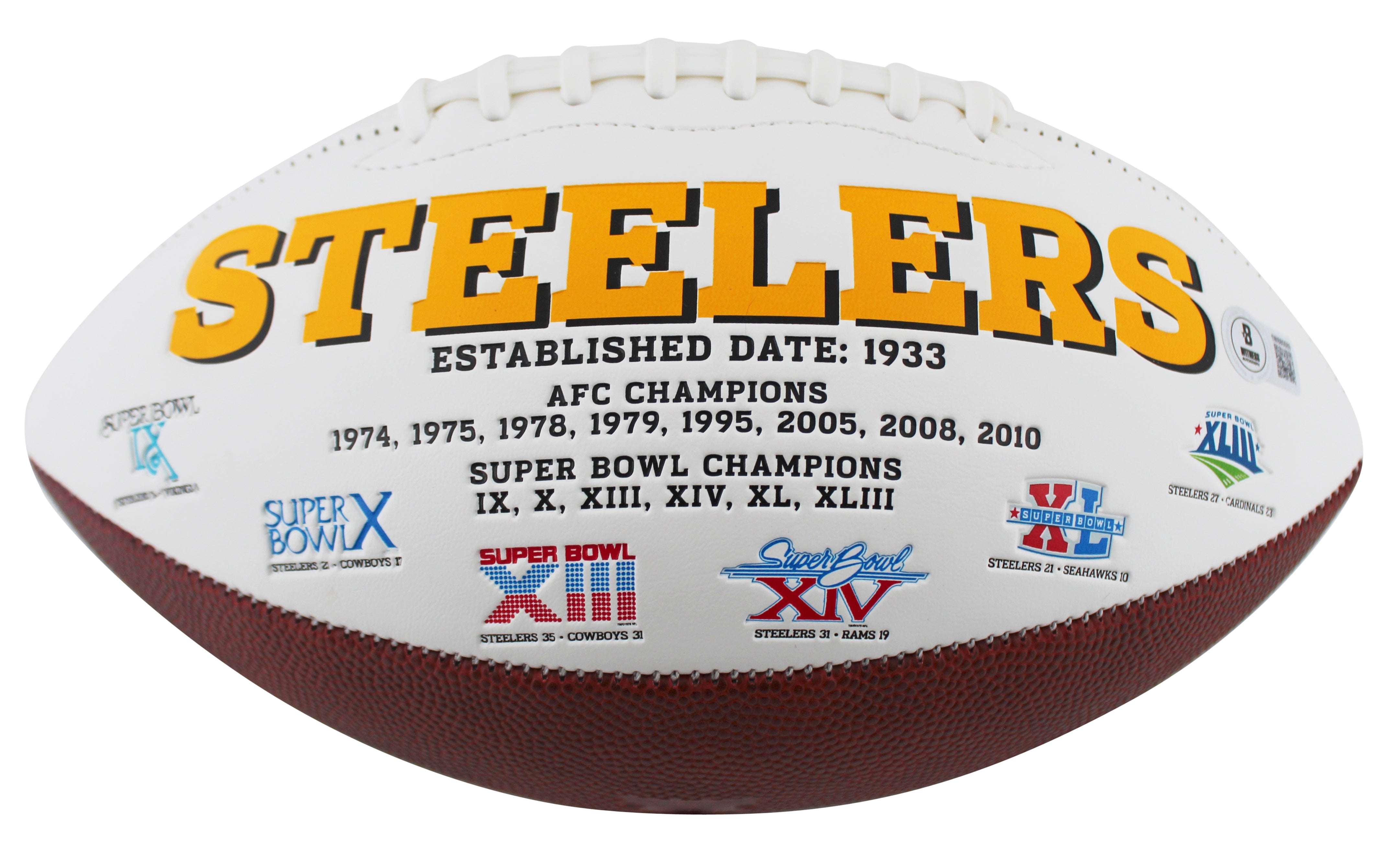 Steelers Pat Freiermuth Signed White Panel Logo Football W/ Case BAS Witnessed