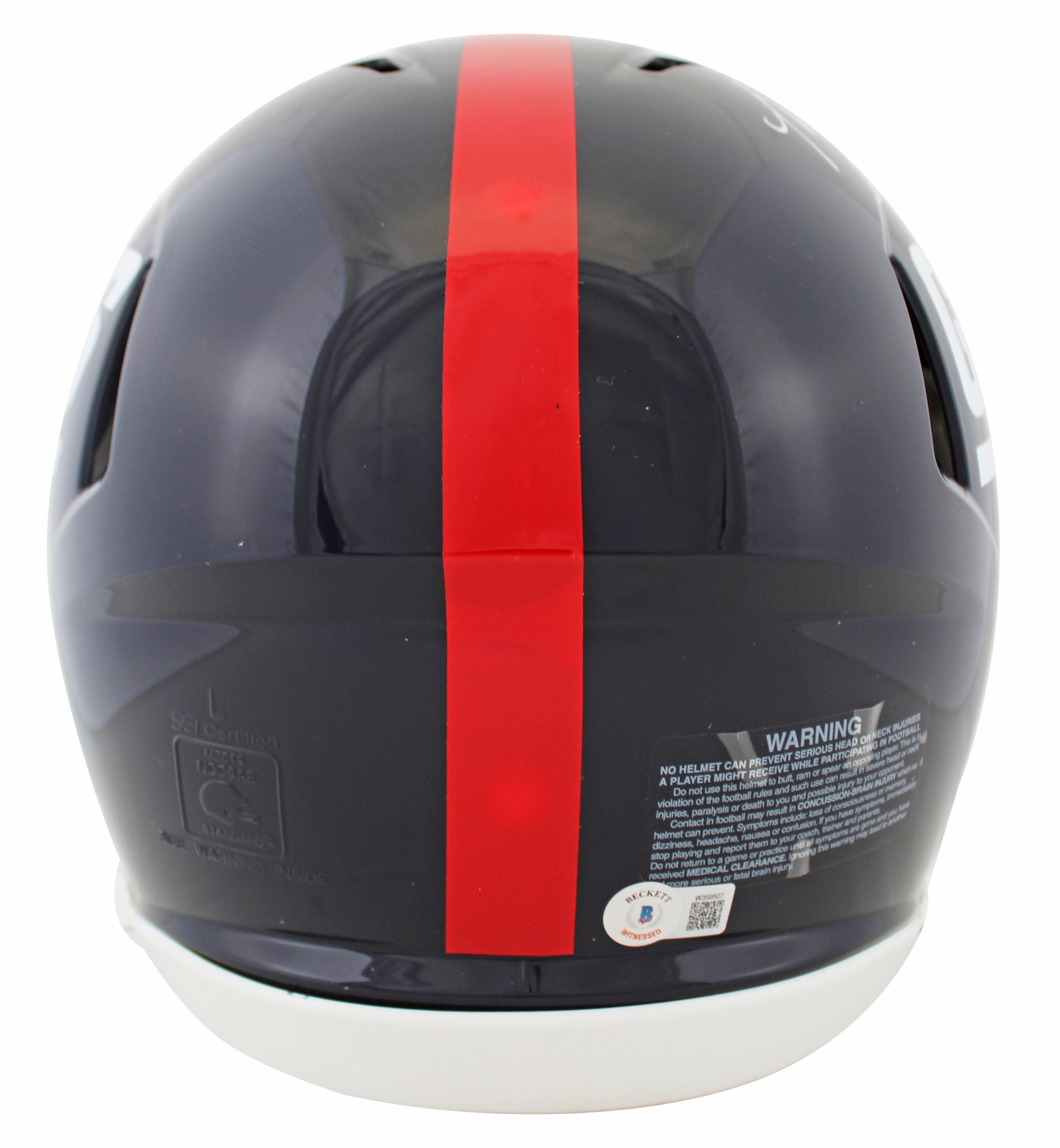 Giants Michael Strahan Signed 1981-99 TB Full Size Speed Proline Helmet BAS Wit