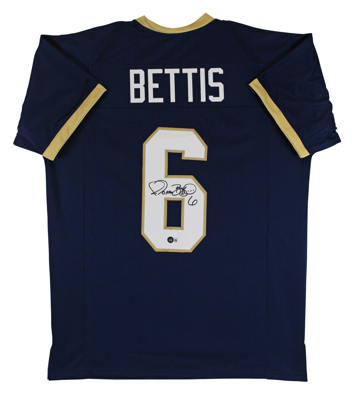 Notre Dame Jerome Bettis Authentic Signed Navy Blue Pro Style Jersey BAS Witness