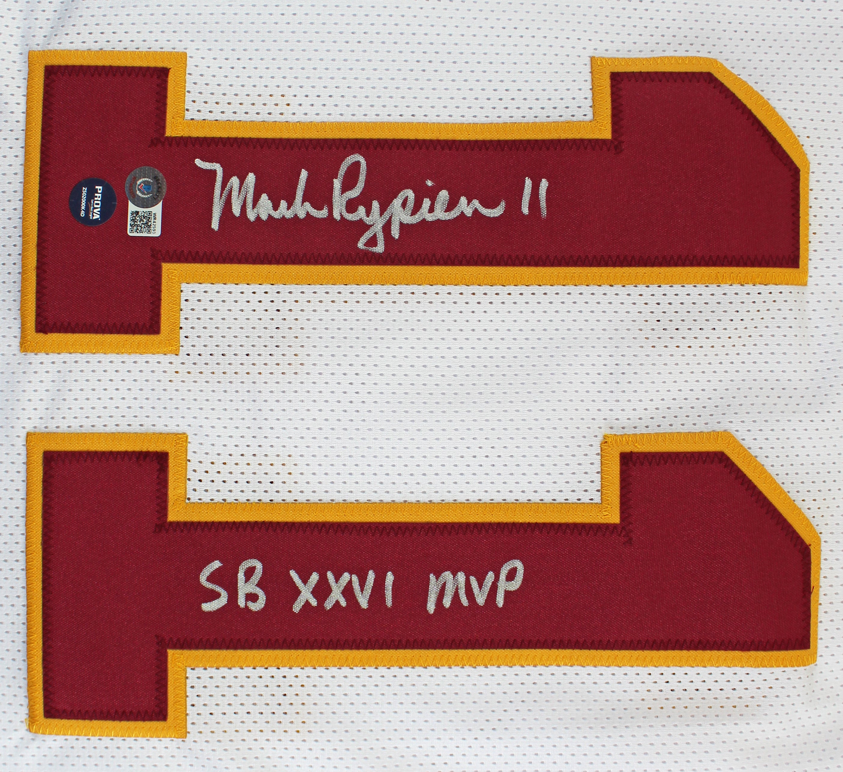 Mark Rypien "SB XXVI MVP" Authentic Signed White Pro Style Jersey BAS Witnessed