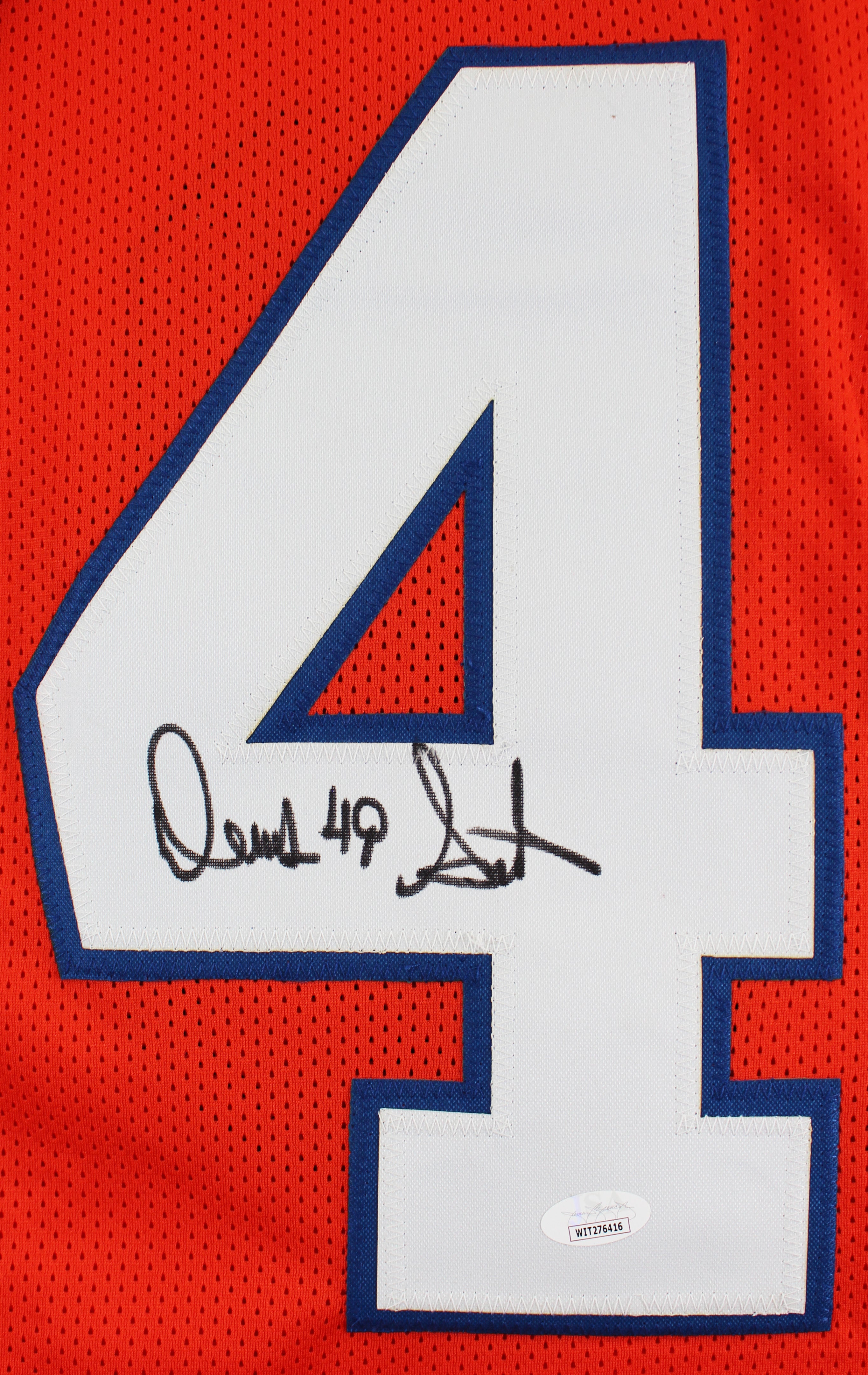 Dennis Smith Authentic Signed Orange Throwback Pro Style Jersey JSA Witness