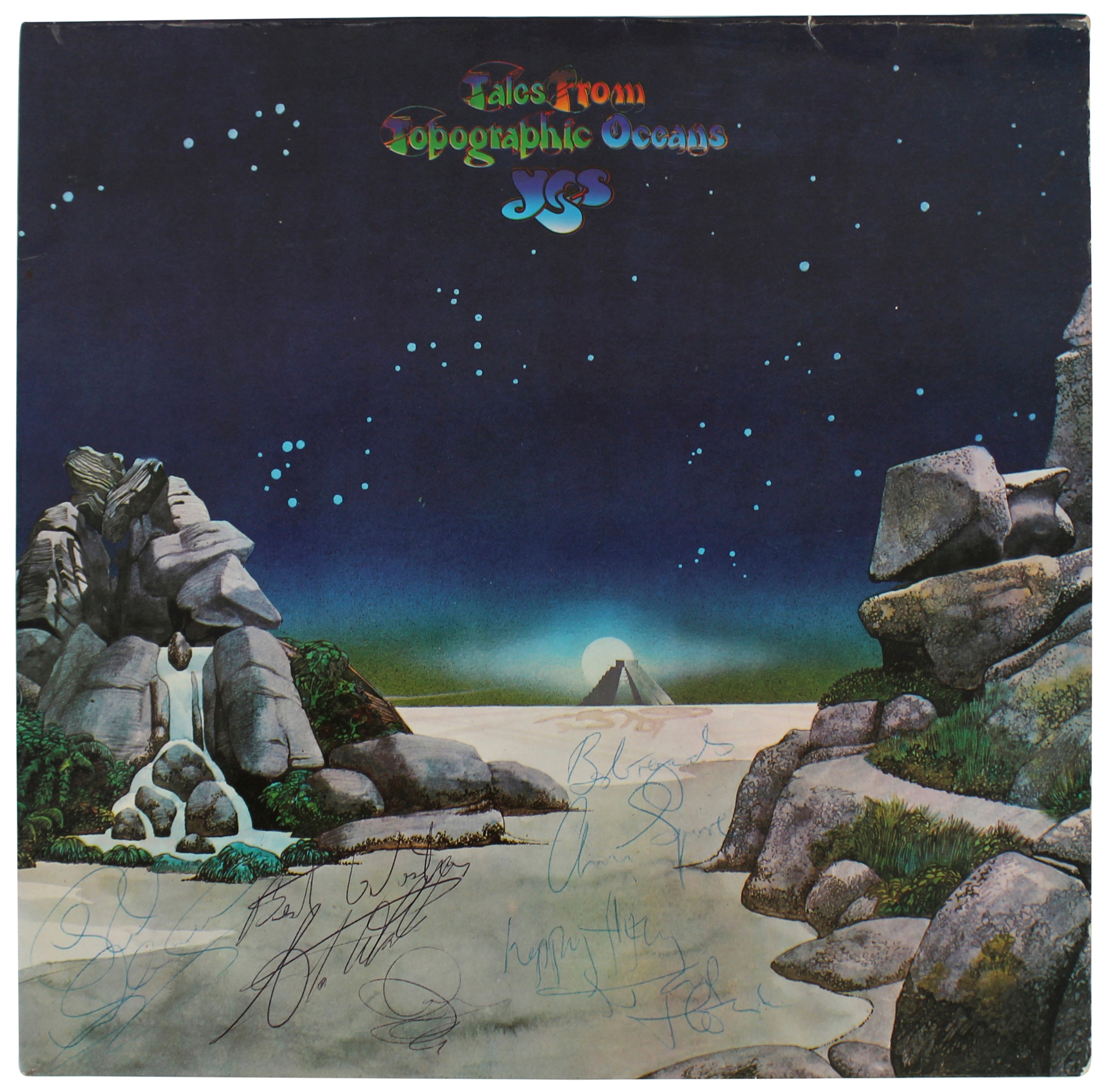 Yes (4) Anderson Squire Wakeman & Howe Signed Album Cover W/ Vinyl BAS #AC26842