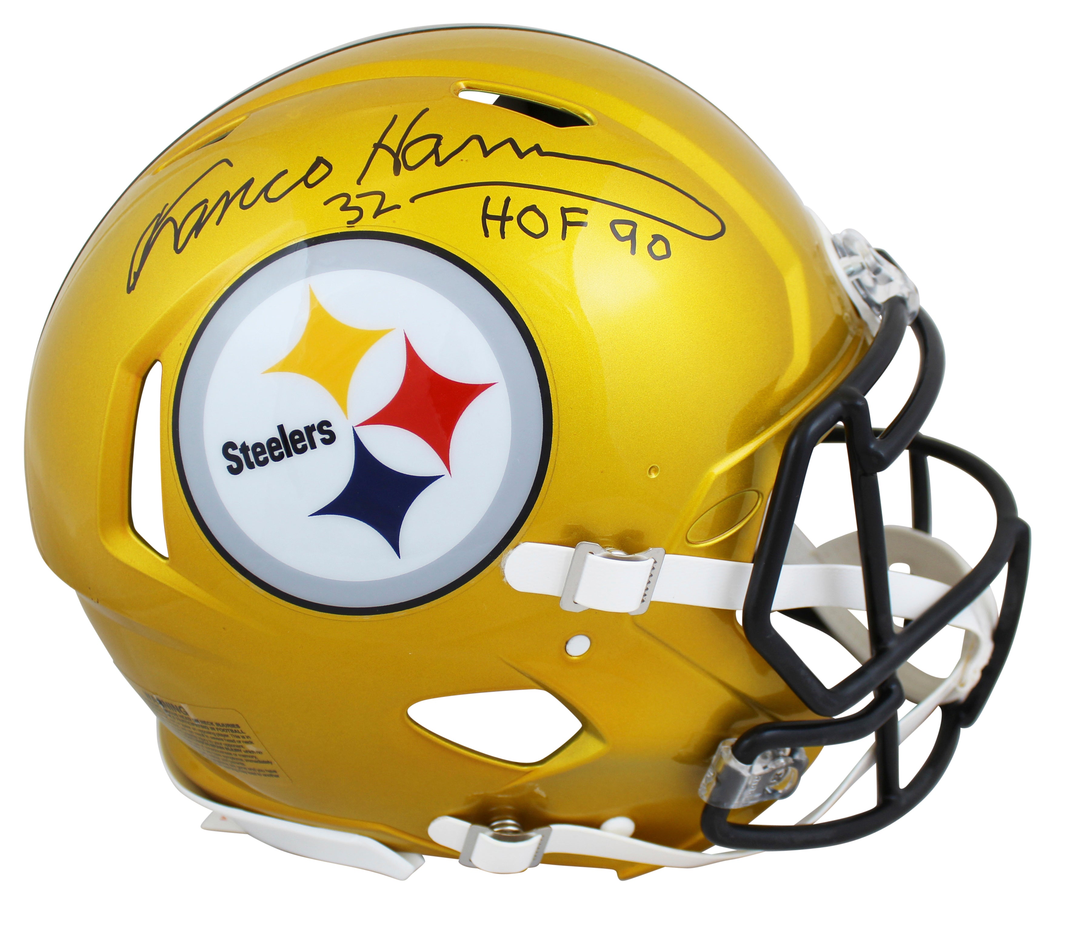 Steelers Franco Harris "HOF 90" Signed Flash F/S Speed Proline Helmet BAS Wit