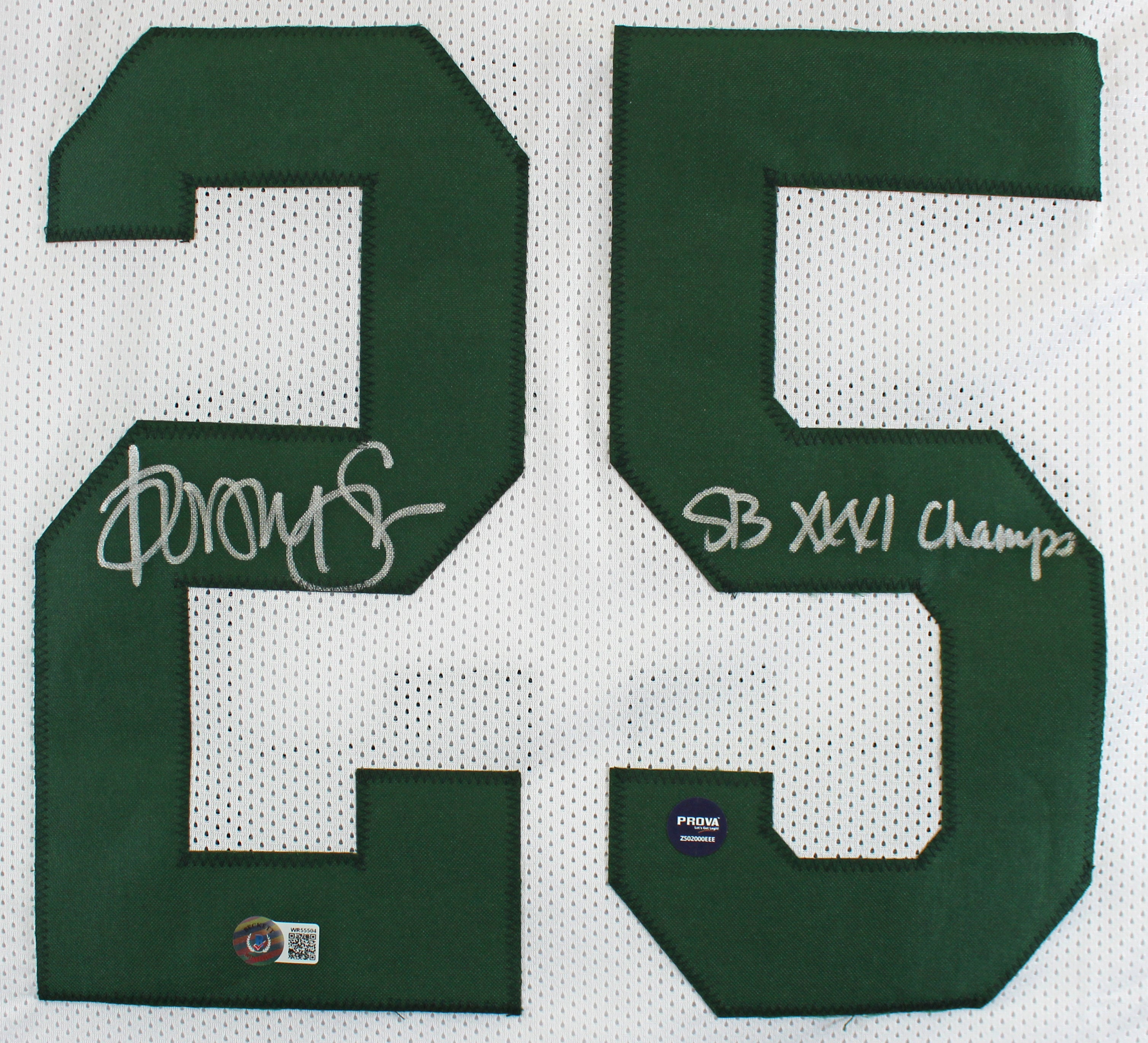Dorsey Levens SB XXXI Champs Authentic Signed White Pro Style Jersey BAS Witness