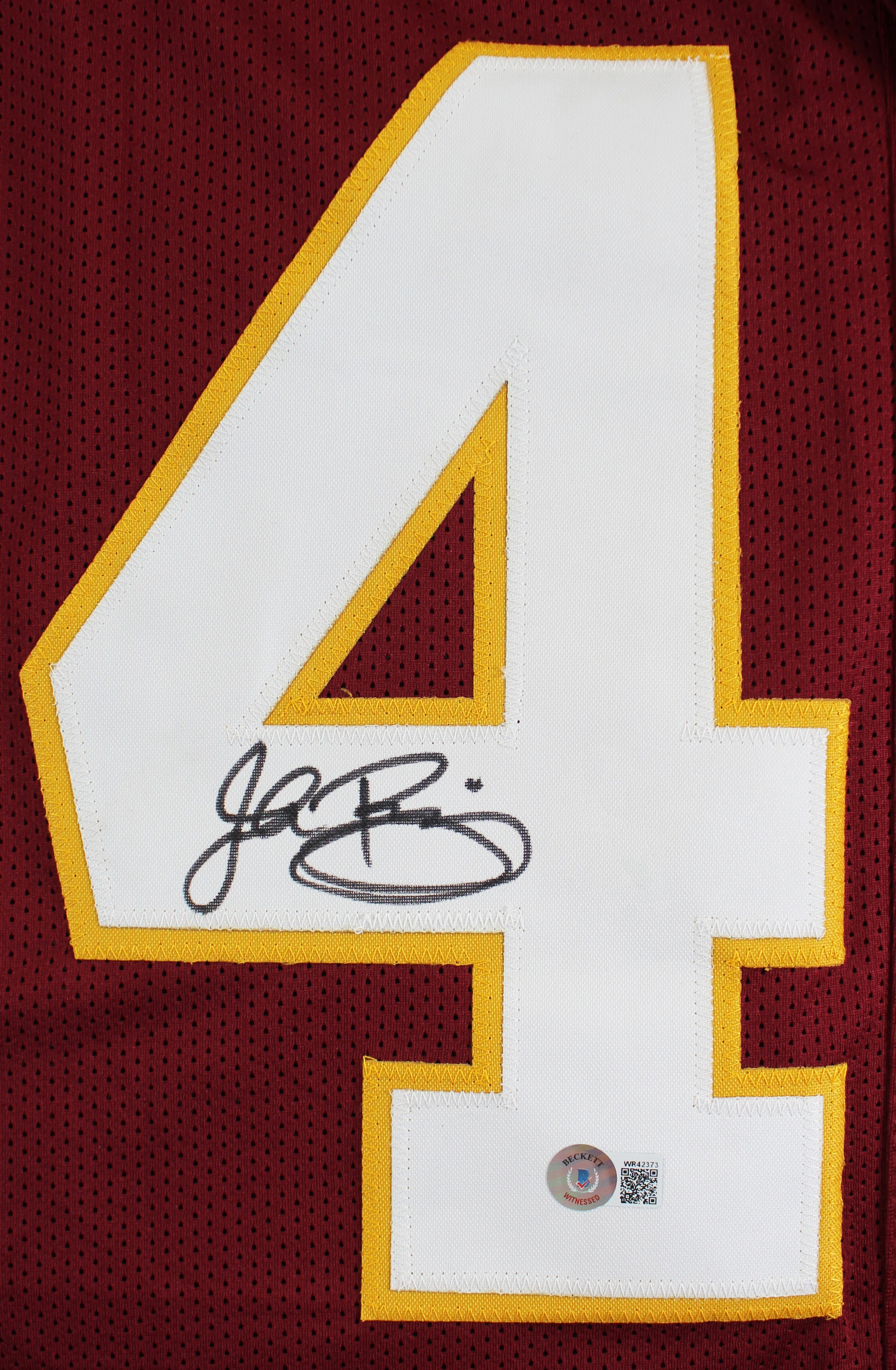 John Riggins Authentic Signed Maroon Pro Style Jersey Autographed BAS Witnessed