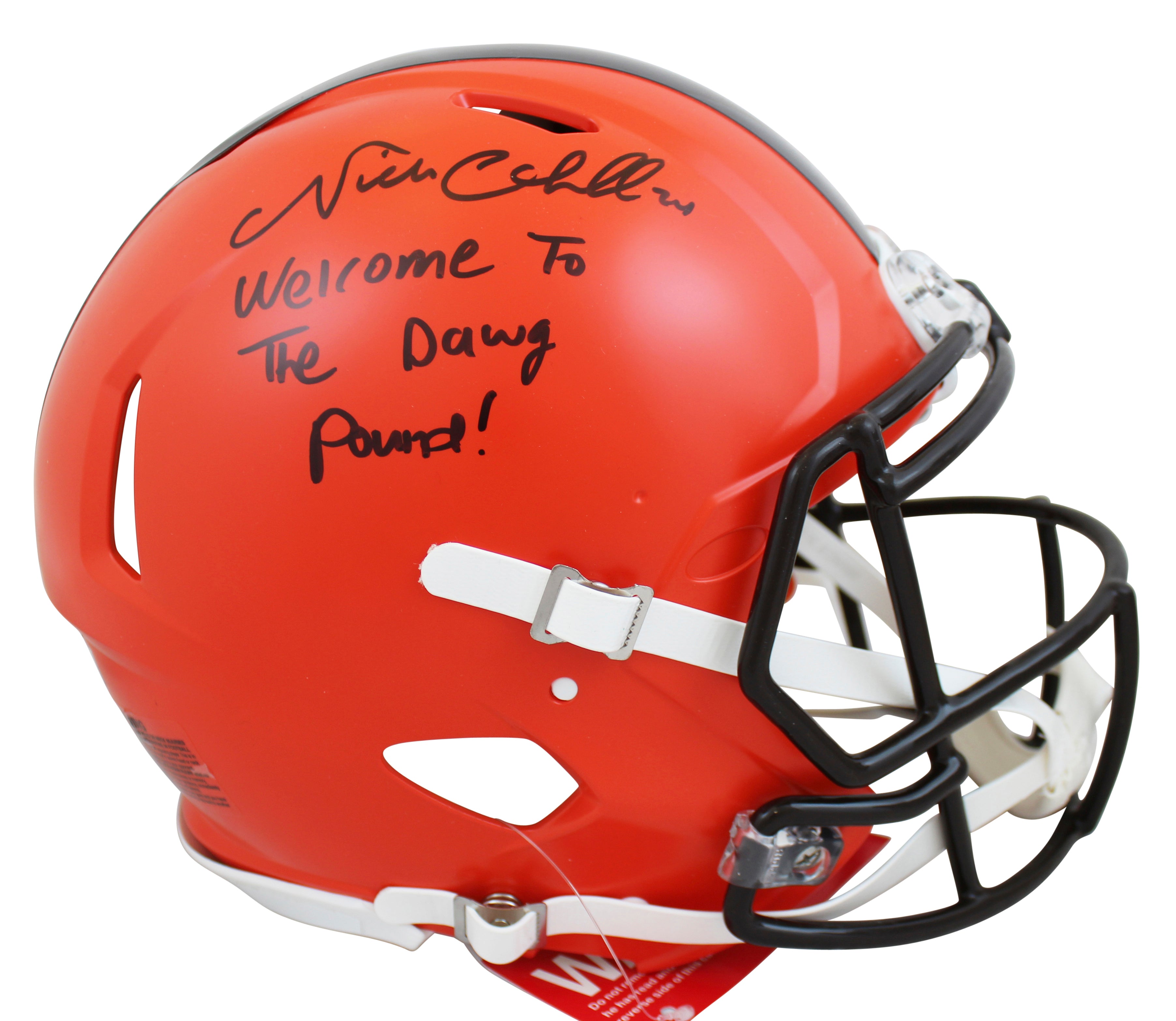 Browns Nick Chubb "WTTDP" Signed Full Size Speed Proline Helmet BAS Witnessed