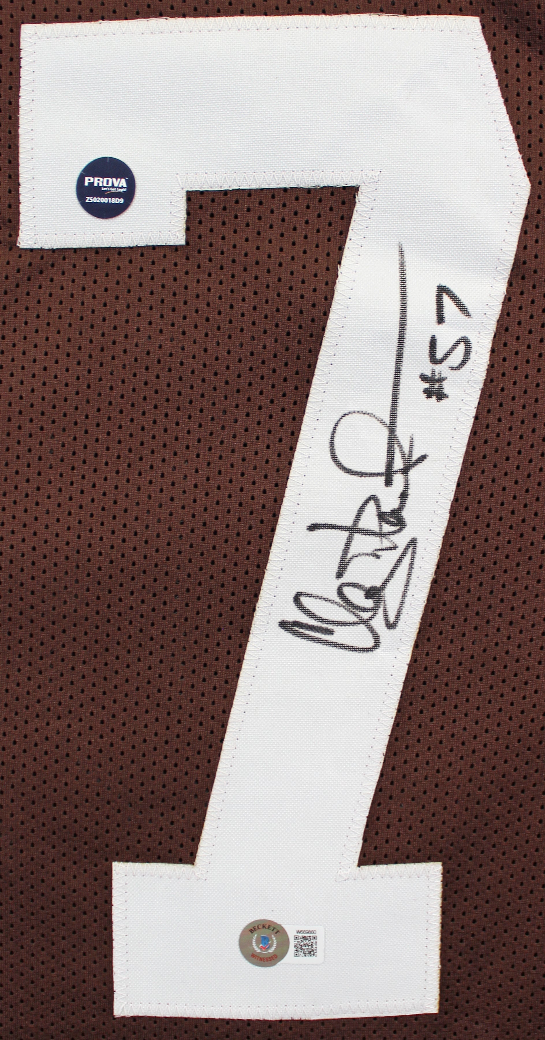 Clay Matthews Jr. Authentic Signed Brown Pro Style Jersey BAS Witnessed