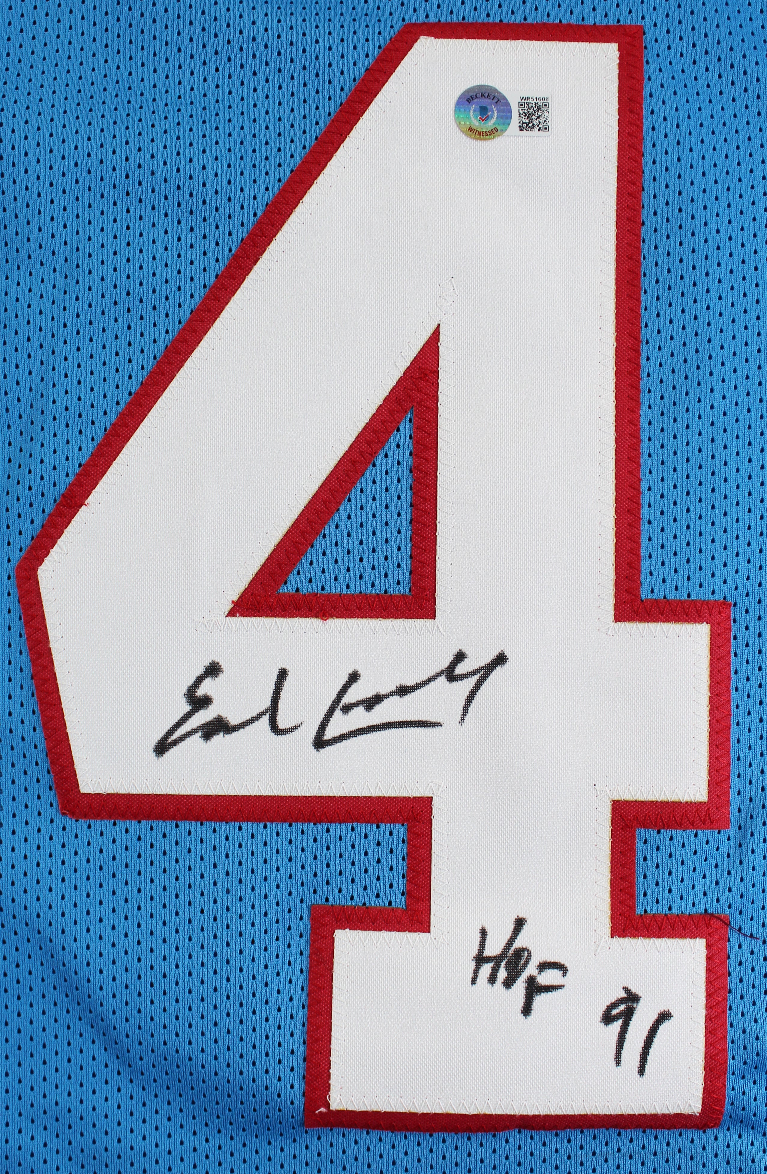 Earl Campbell "HOF 91" Authentic Signed Blue Pro Style Jersey Autographed BAS