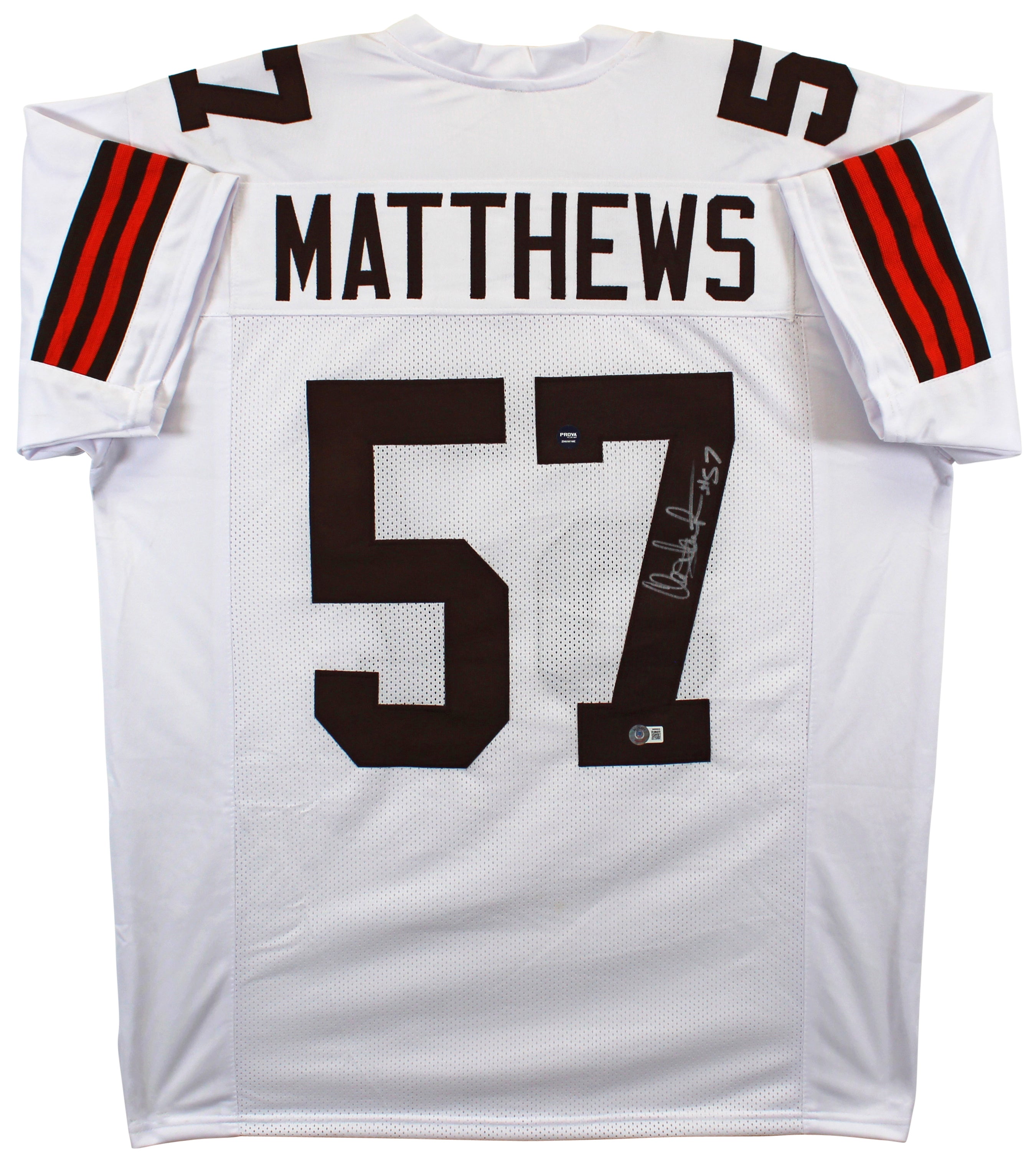 Clay Matthews Jr. Authentic Signed White Pro Style Jersey BAS Witnessed
