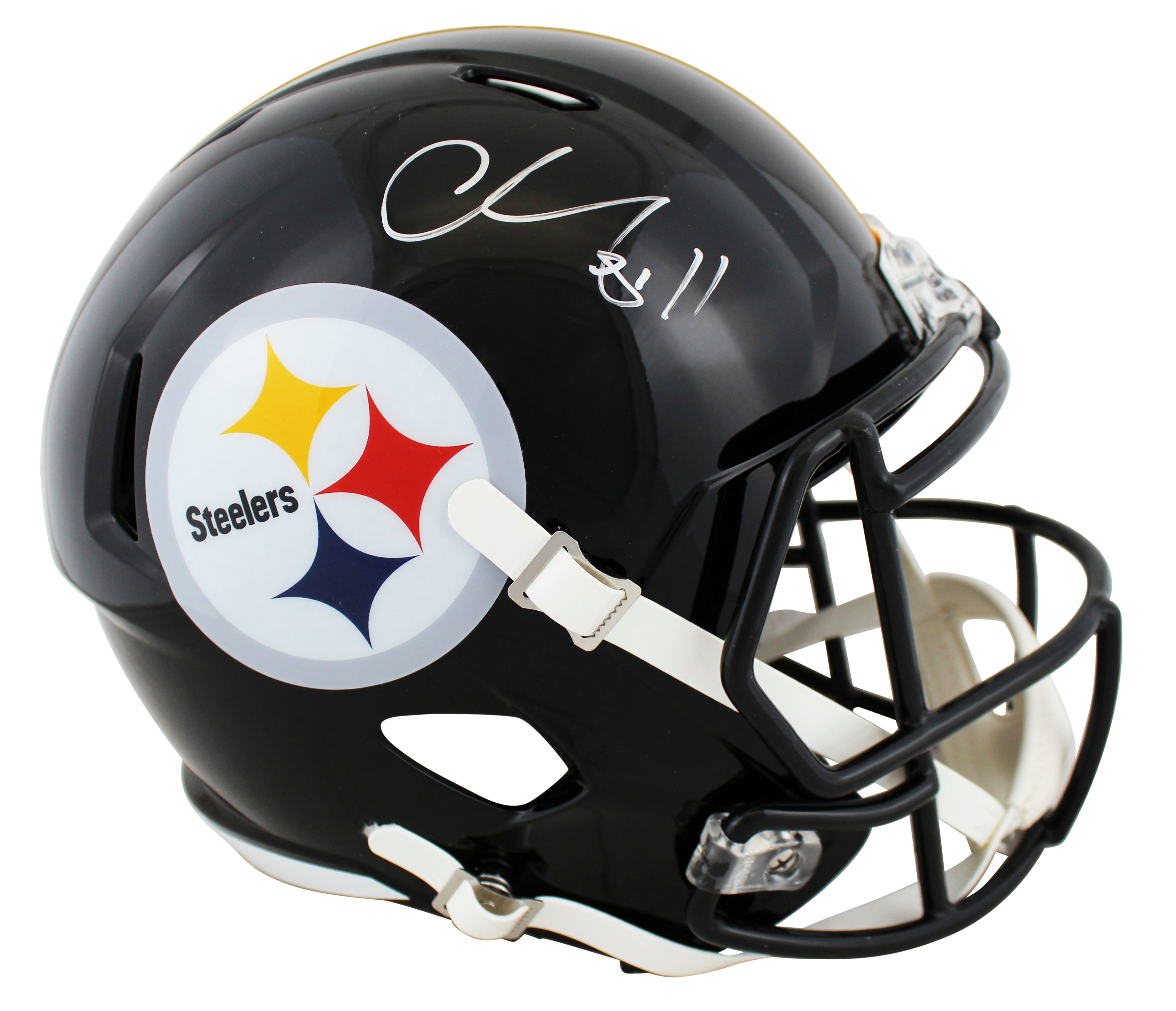 Steelers Chase Claypool Signed Full Size Speed Rep Helmet w/ Silver Sig BAS Wit
