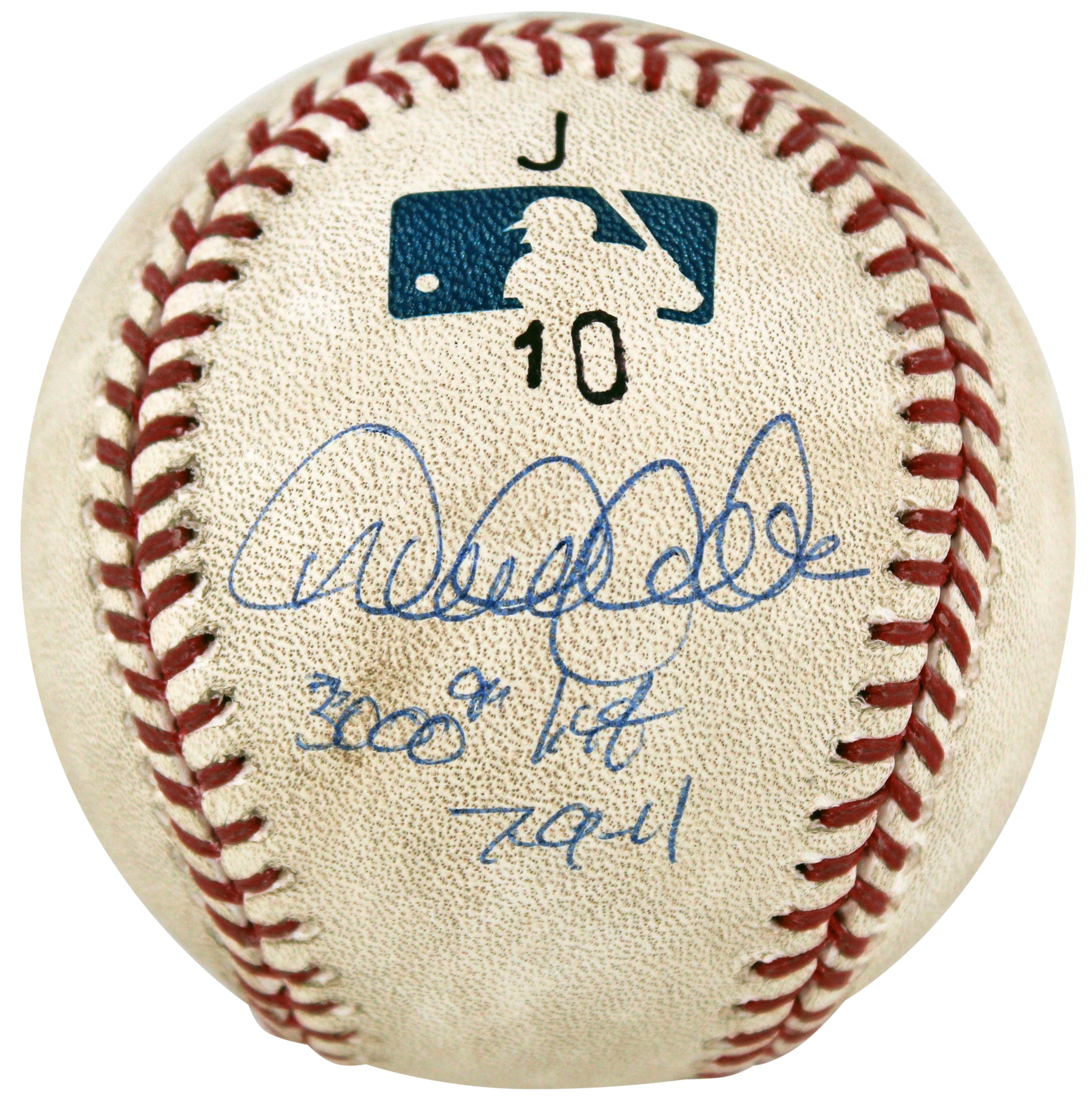 Yankees Derek Jeter "3000th Hit 7-9-11" Signed 3000th Hit Game Used Baseball MLB