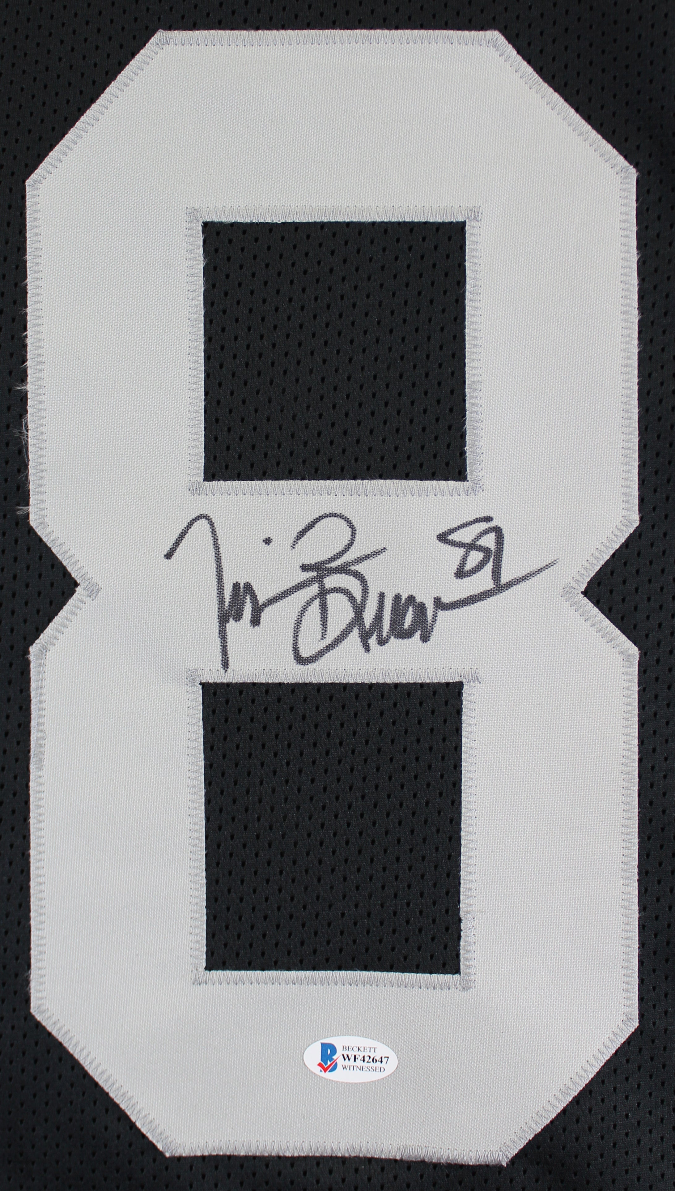 Tim Brown Authentic Signed Black Pro Style Jersey Autographed BAS Witnessed