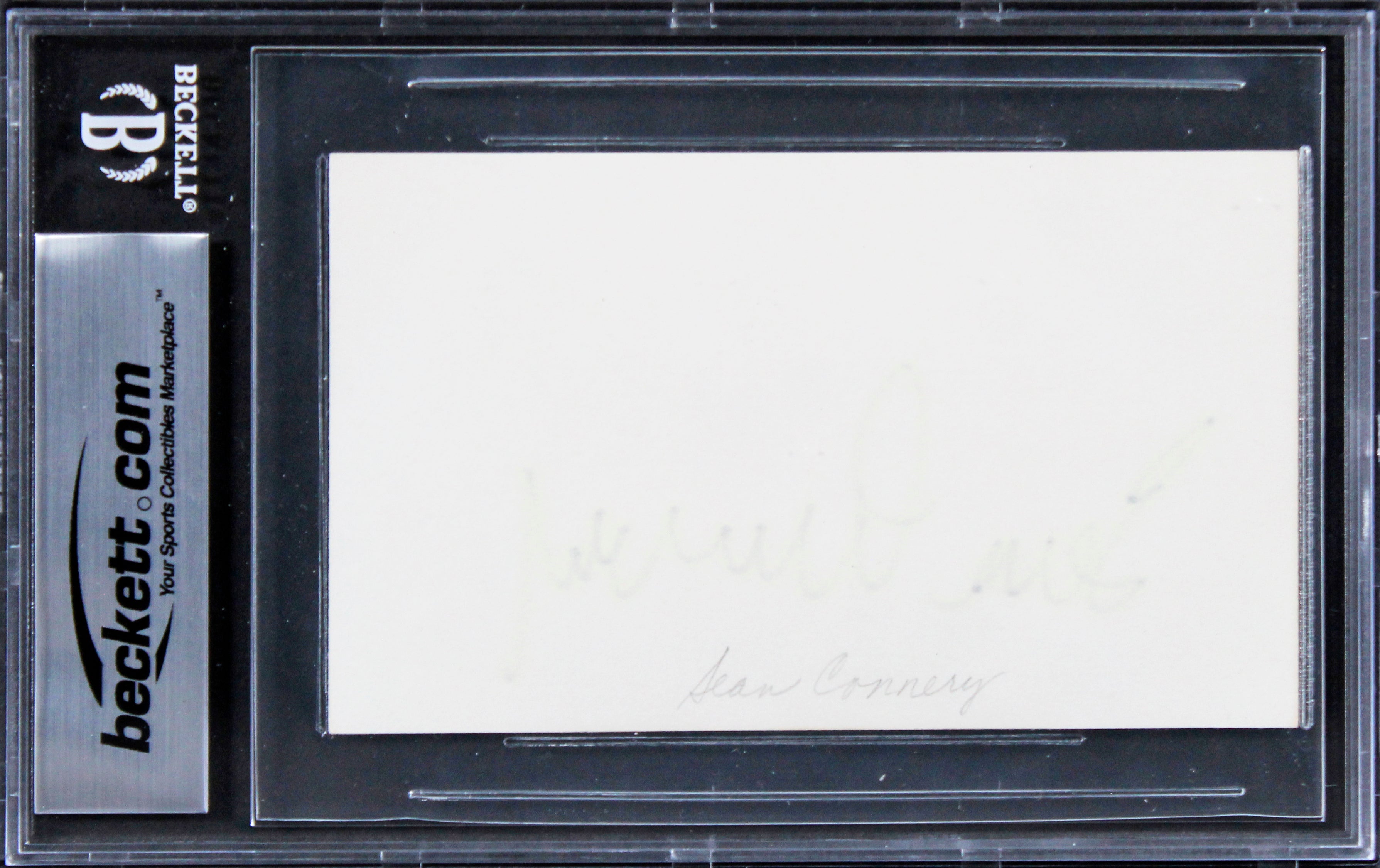 Sean Connery James Bond 007 Signed 3x5 Index Card Auto Graded 10! BAS Slabbed