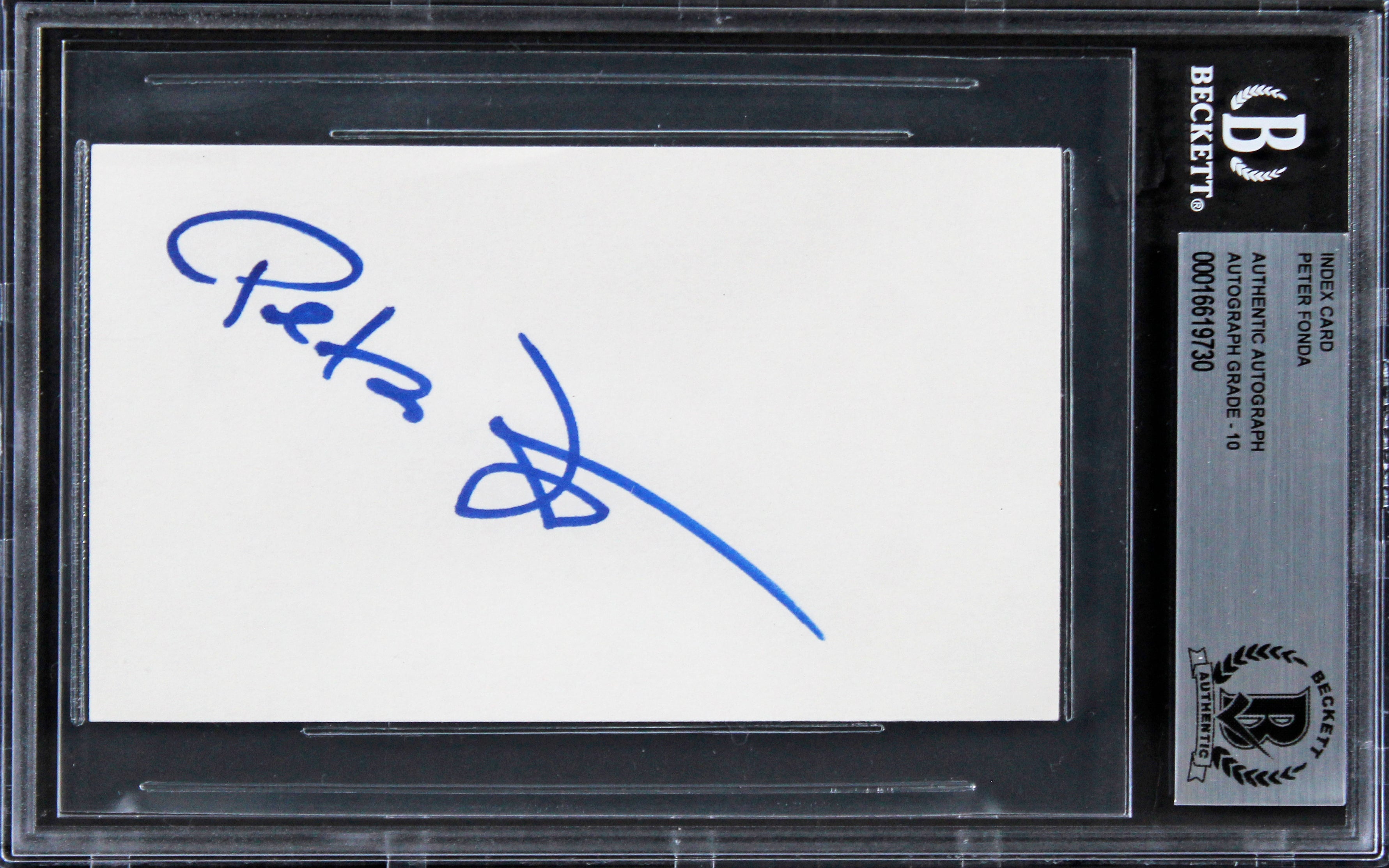 Peter Fonda Easy Rider Authentic Signed 3x5 Index Card Auto Grade 10! BAS Slab