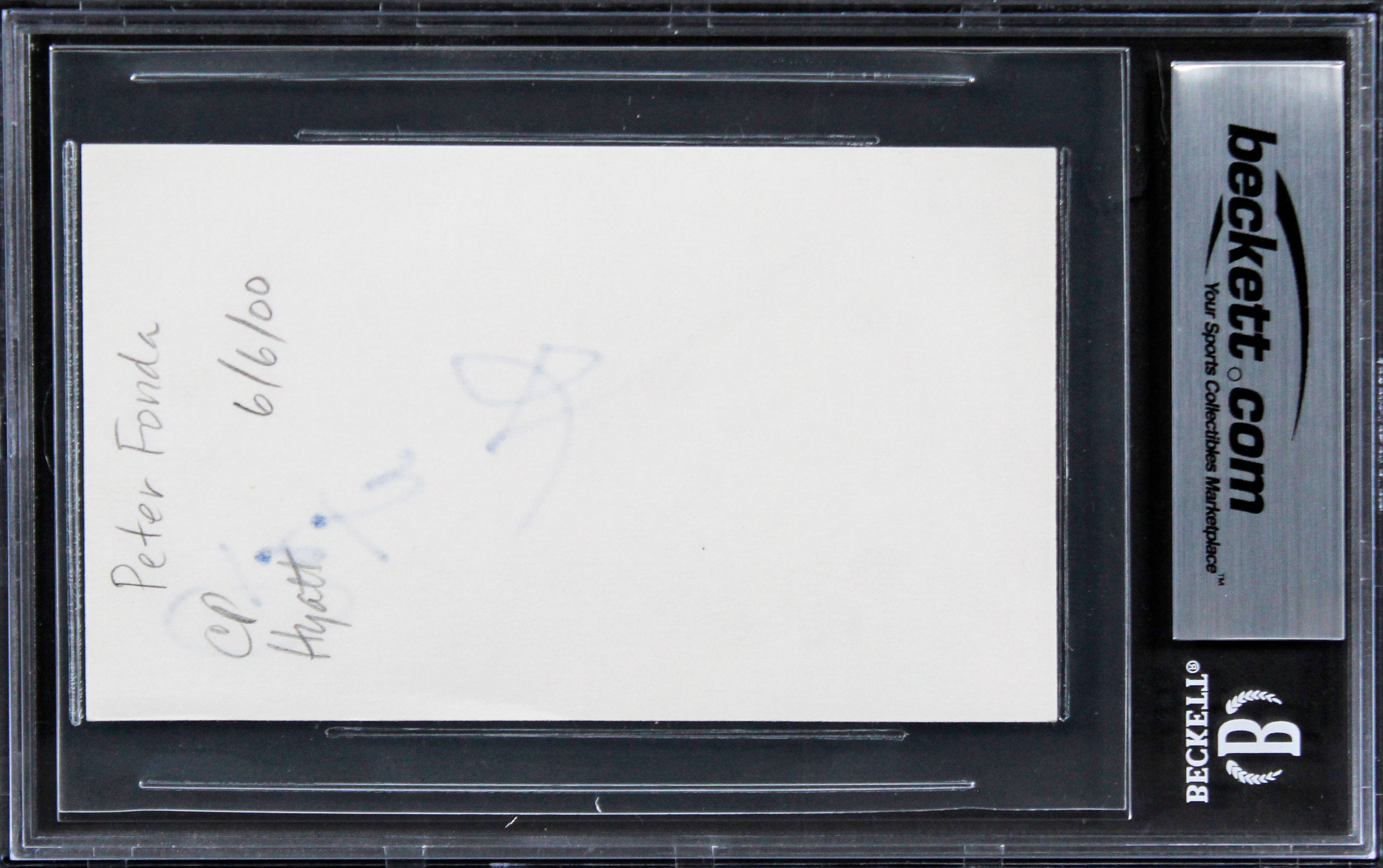 Peter Fonda Easy Rider Authentic Signed 3x5 Index Card Auto Grade 10! BAS Slab