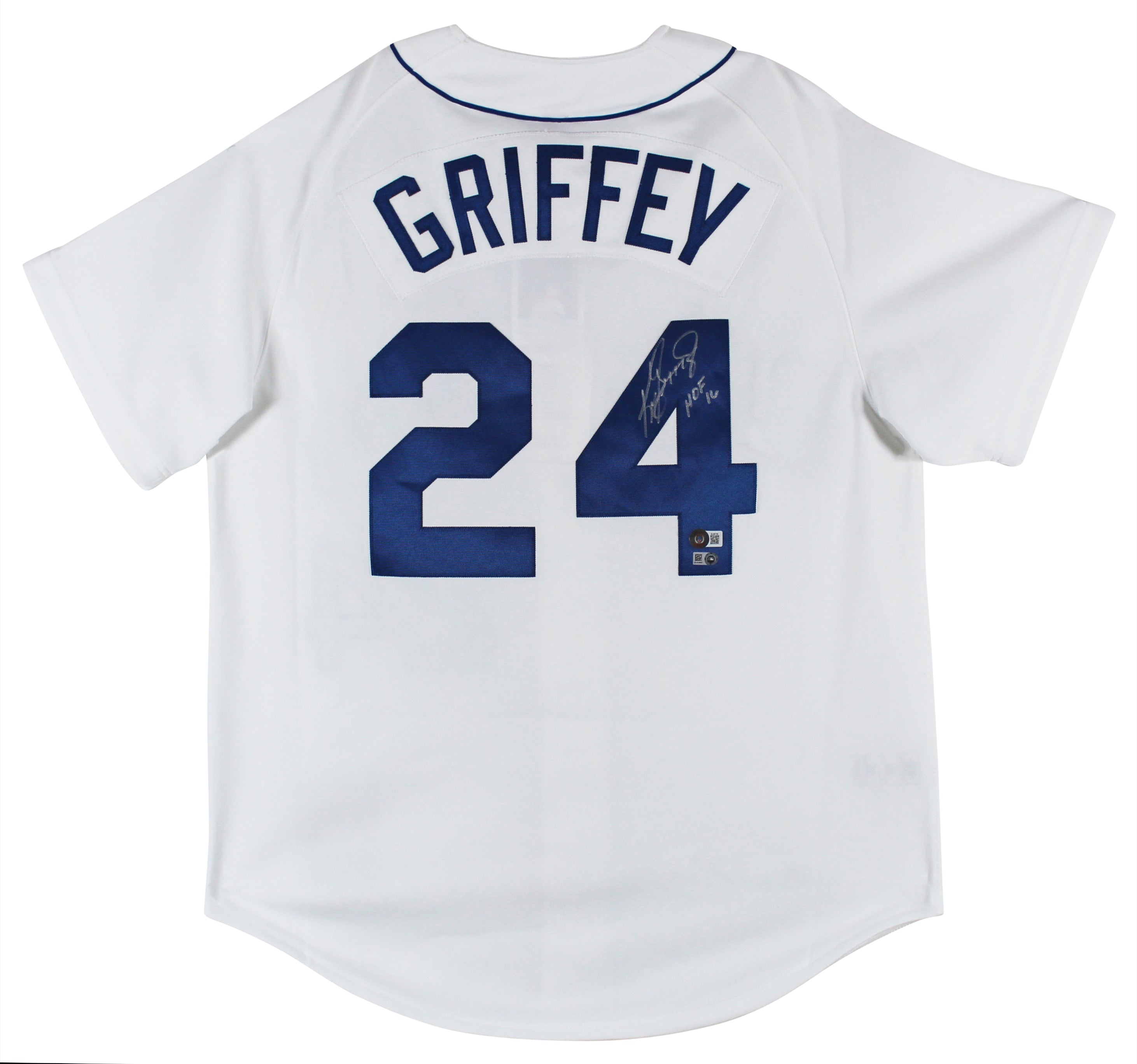 Mariners Ken Griffey Jr. "HOF 16" Signed White M&N CC Authentic Jersey BAS
