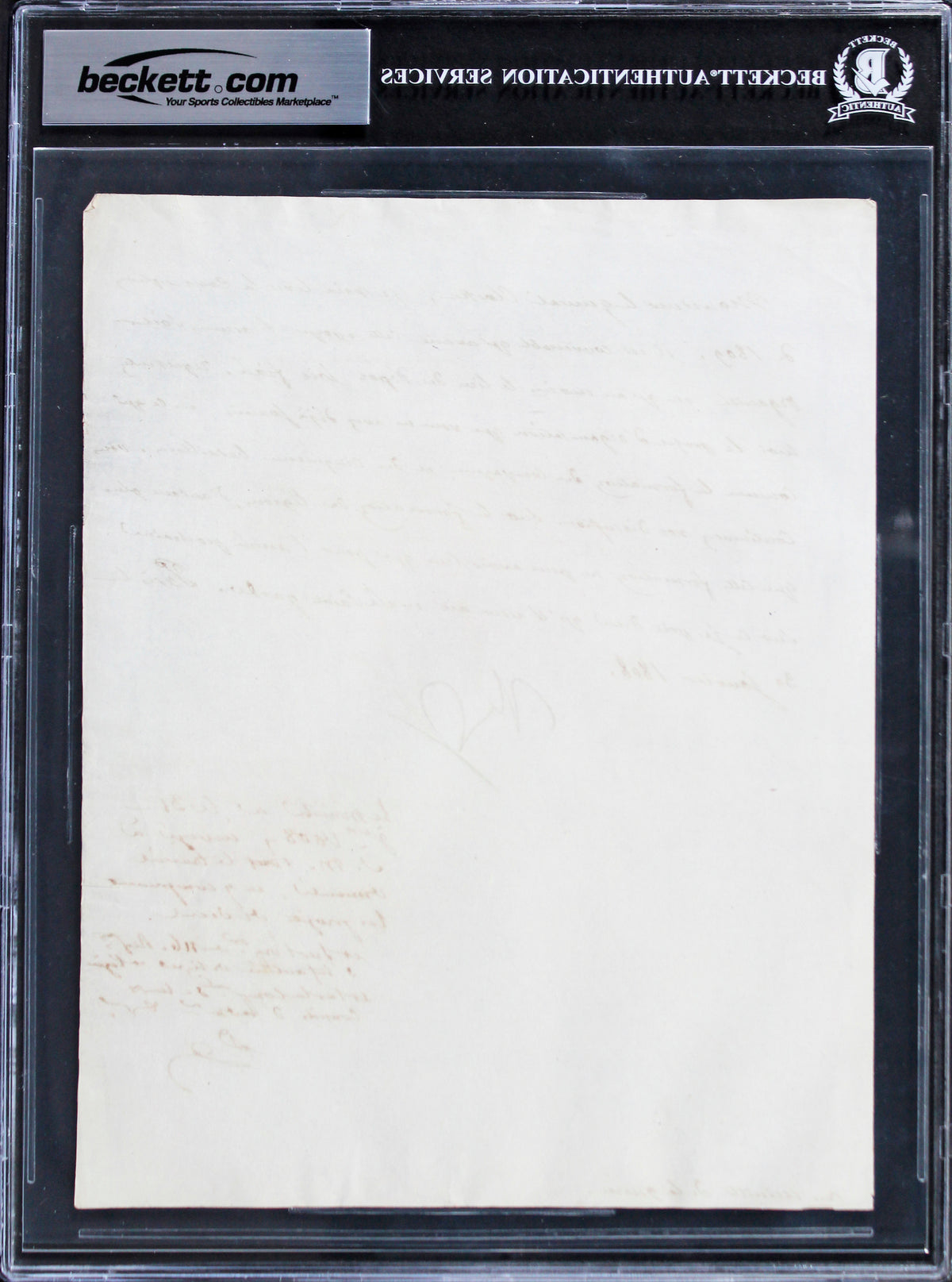 Napoleon Bonaparte Authentic Signed 7.25x9.75 1808 Letter BAS Slabbed