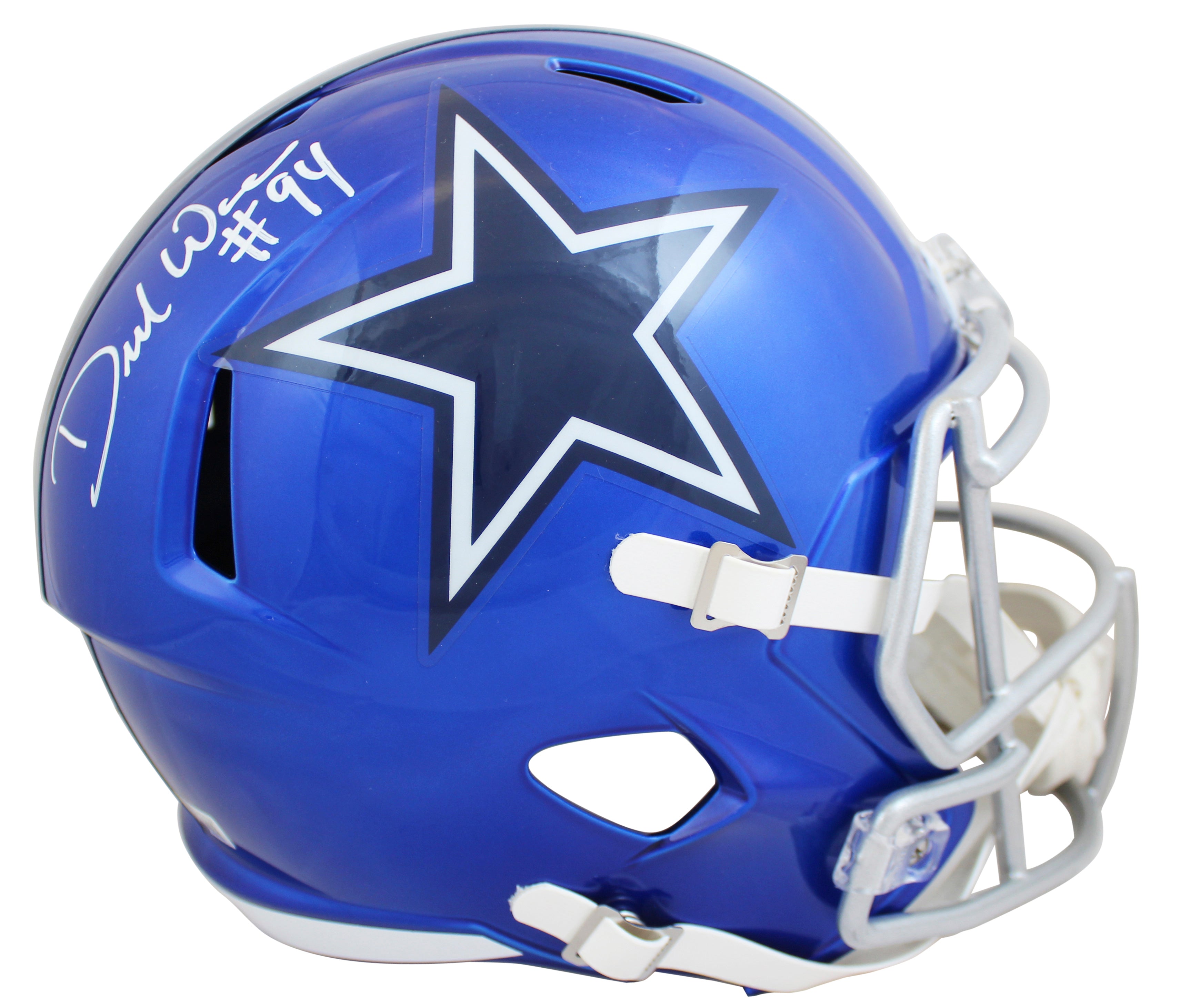 Cowboys DeMarcus Ware Signed Flash Full Size Speed Rep Helmet BAS Witnessed