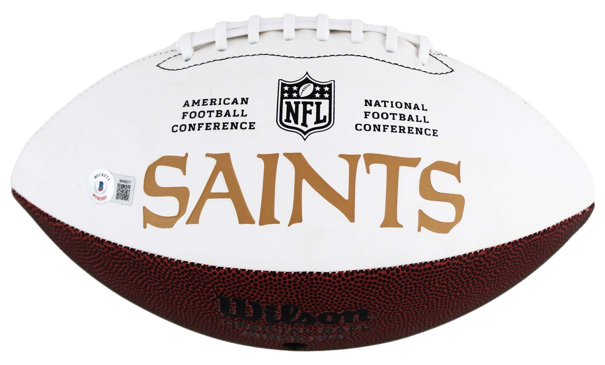 Saints Taysom Hill Authentic Signed Wilson White Panel Logo Football BAS Witness