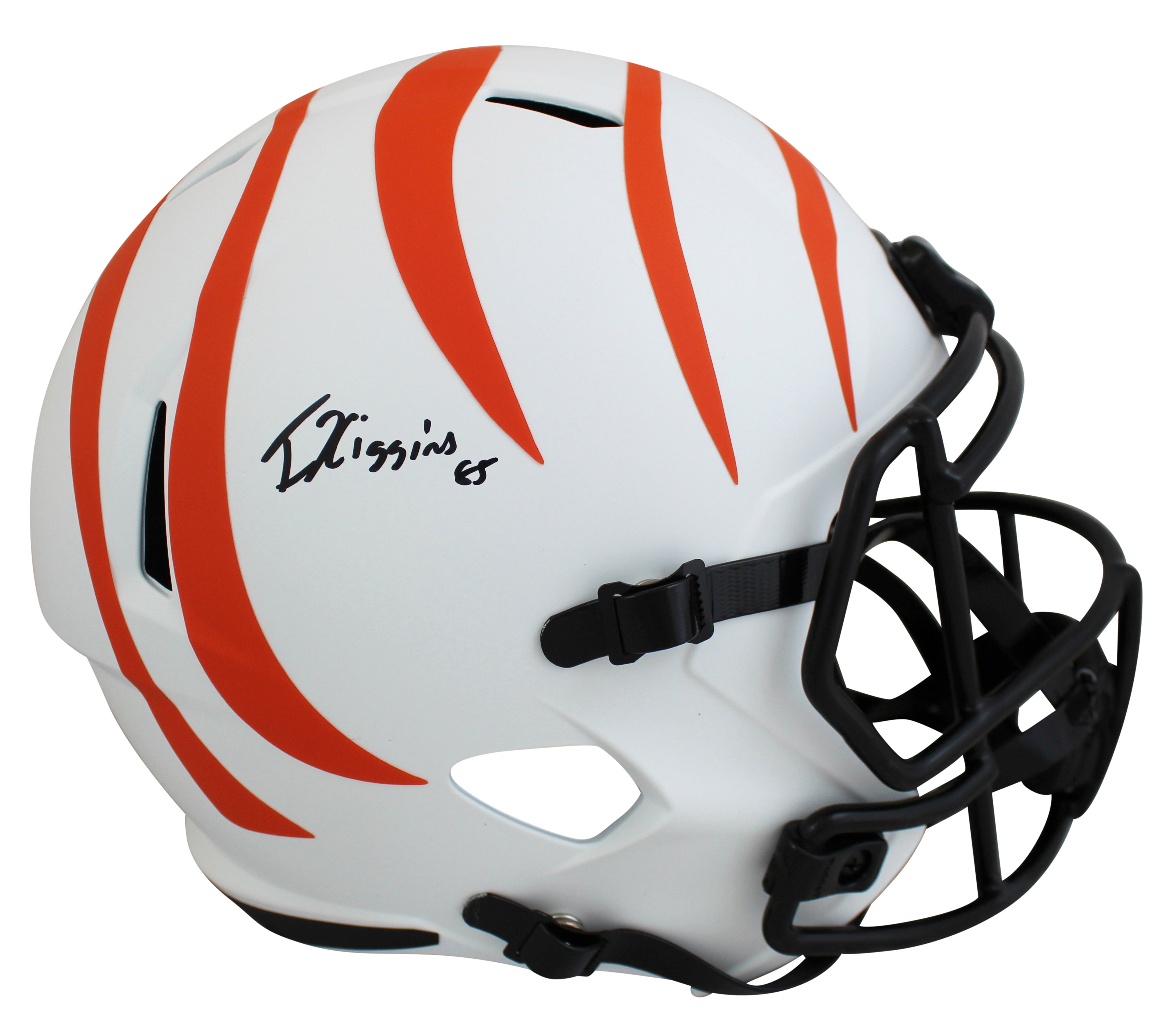 Bengals Tee Higgins Signed Lunar Full Size Speed Rep Helmet BAS Witnessed