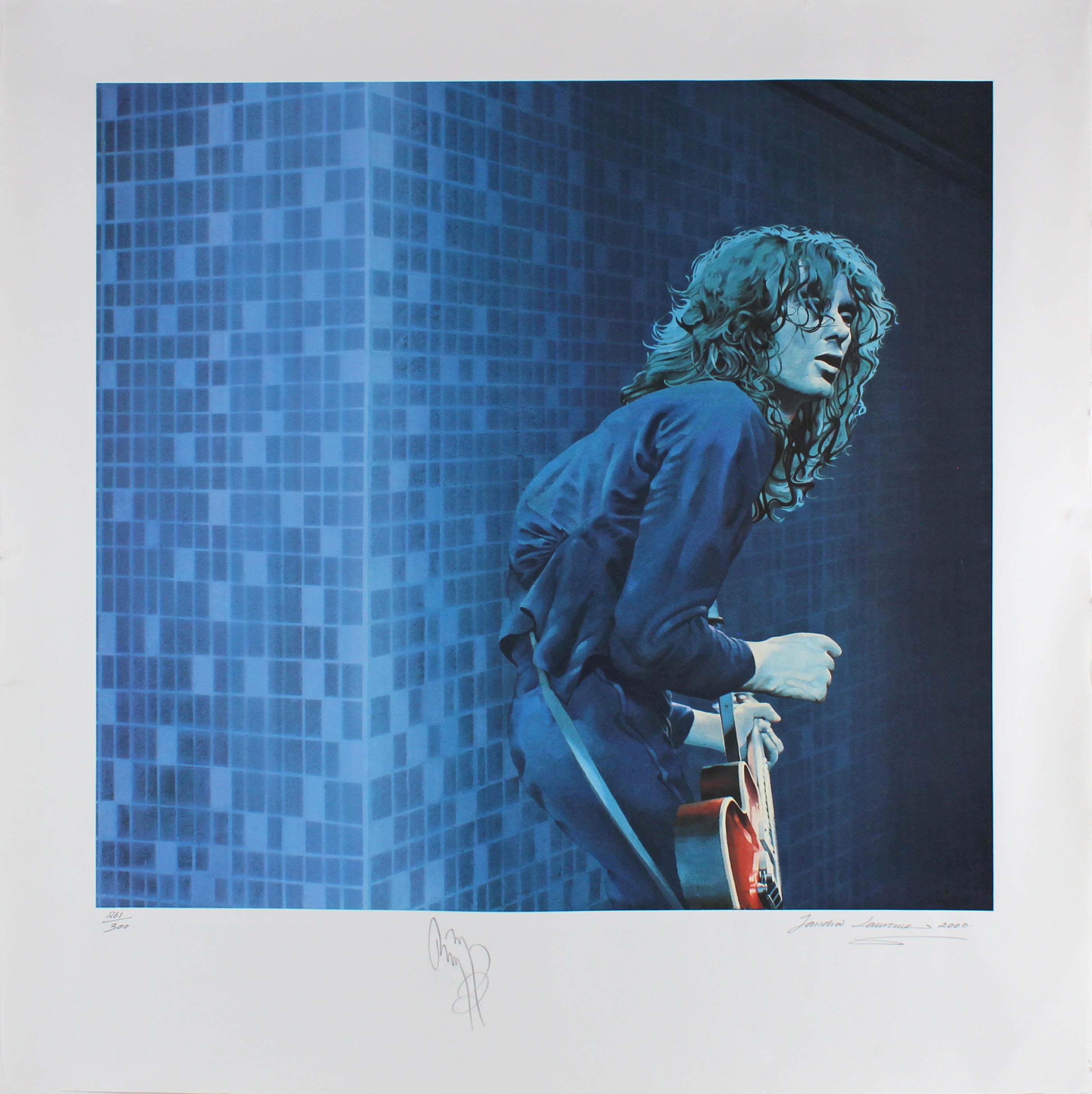 Jimmy Page Signed 30x33 Sandra Lawrence Art Print LE #261/300 BAS #A25962