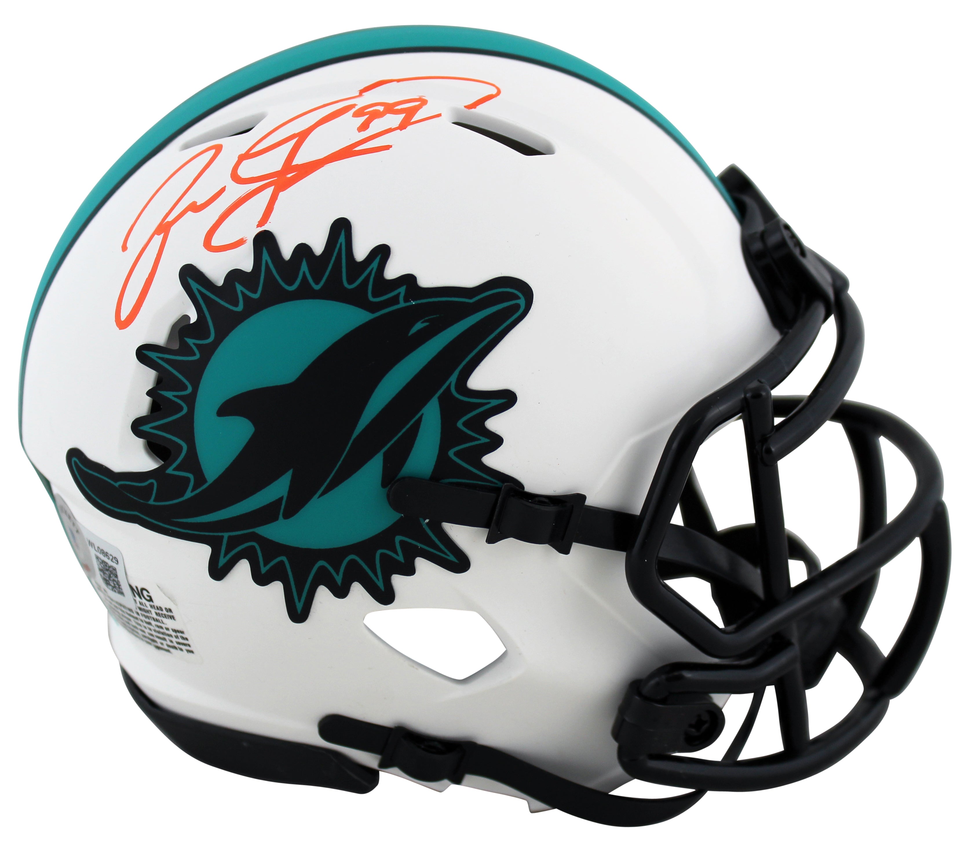 Dolphins Jason Taylor Authentic Signed Lunar Speed Mini Helmet BAS Witnessed