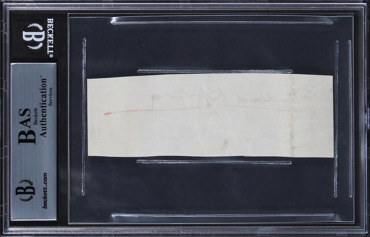 Rudyard Kipling Writer of The Jungle Book Signed 1.5x4.75 Cut Sig BAS Slabbed
