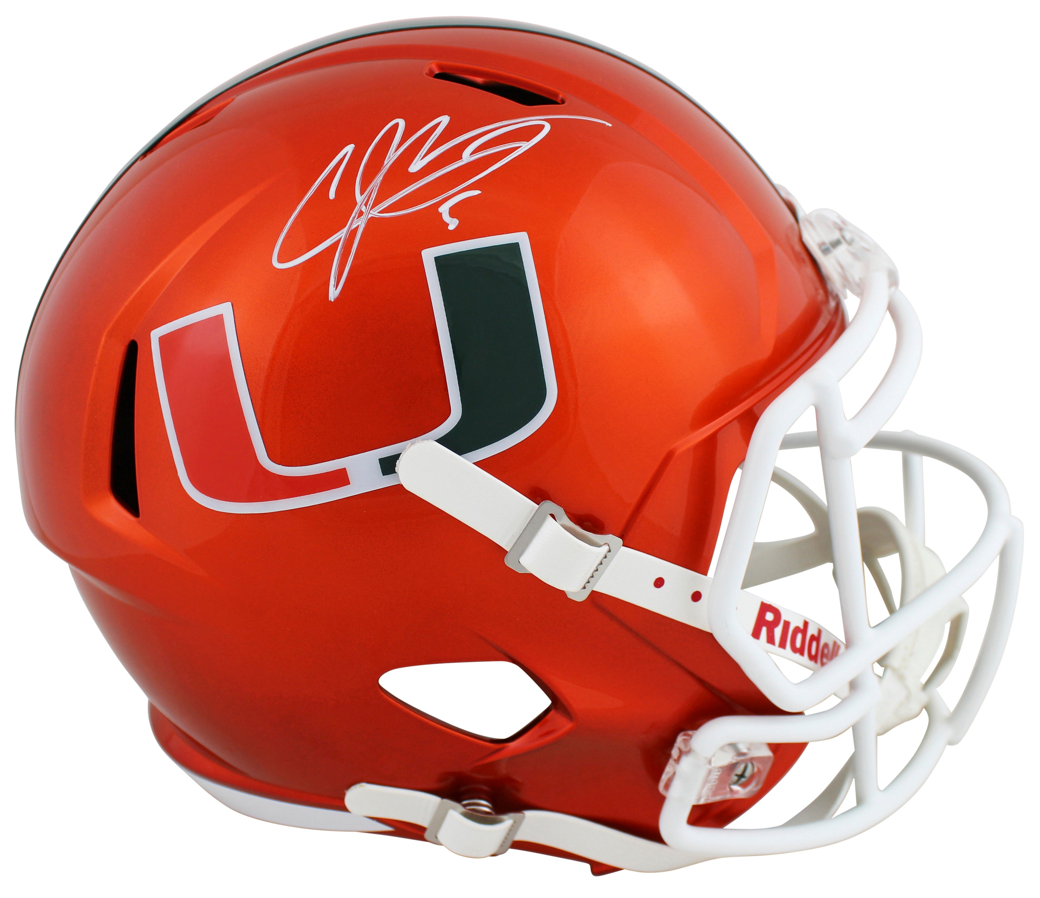 Miami Andre Johnson Authentic Signed Flash Full Size Speed Rep Helmet JSA Wit