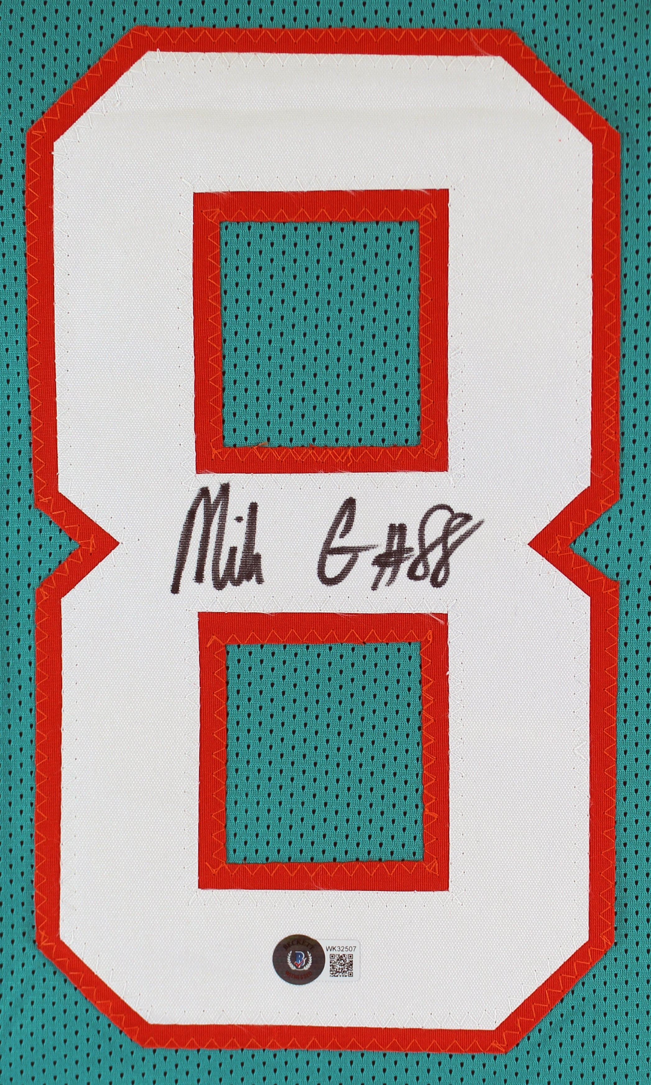 Mike Gesicki Authentic Signed Teal Pro Style Jersey Autographed BAS Witnessed