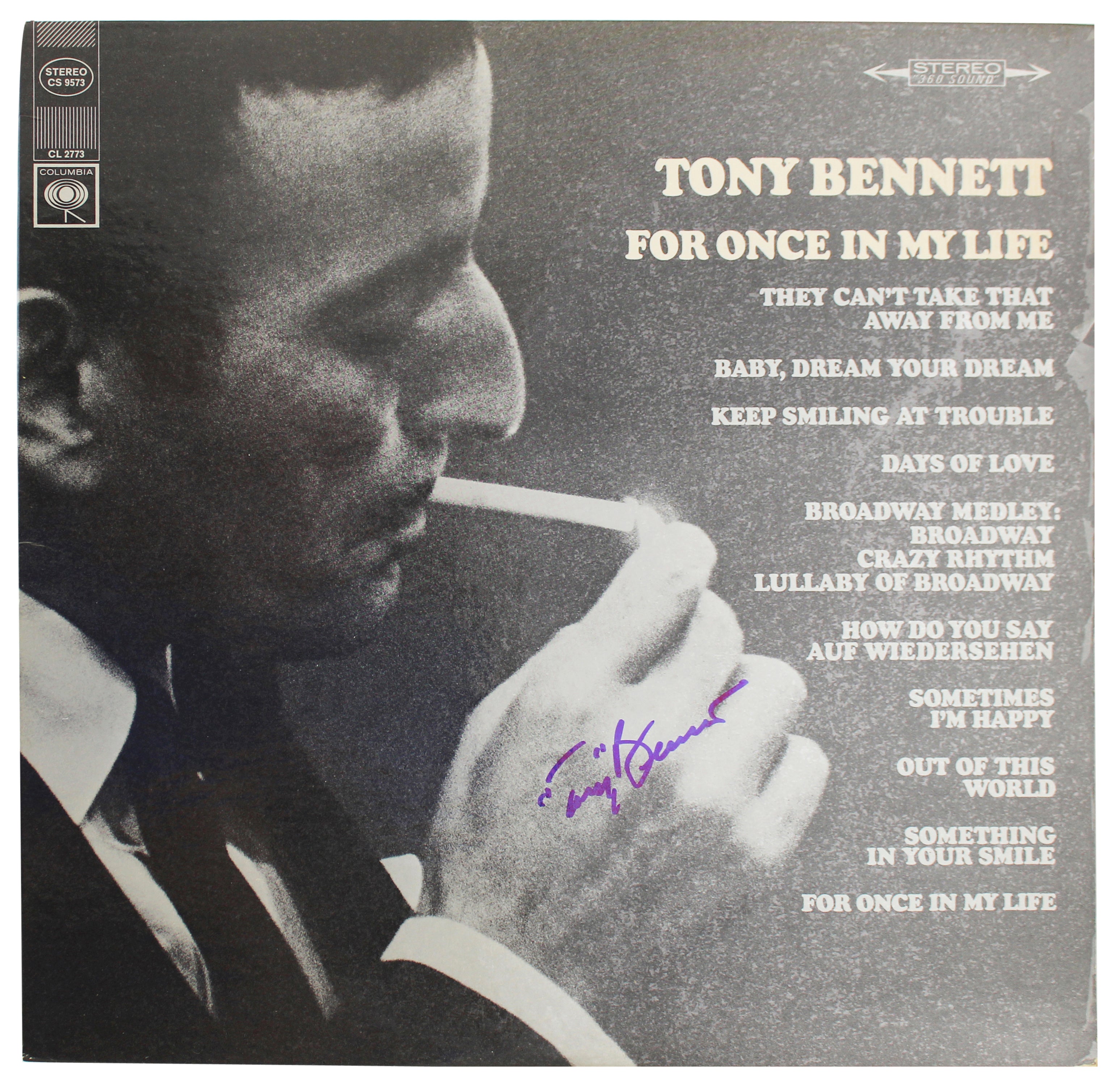 Tony Bennett Authentic Signed For Once In My Life Album Cover BAS #BF88870