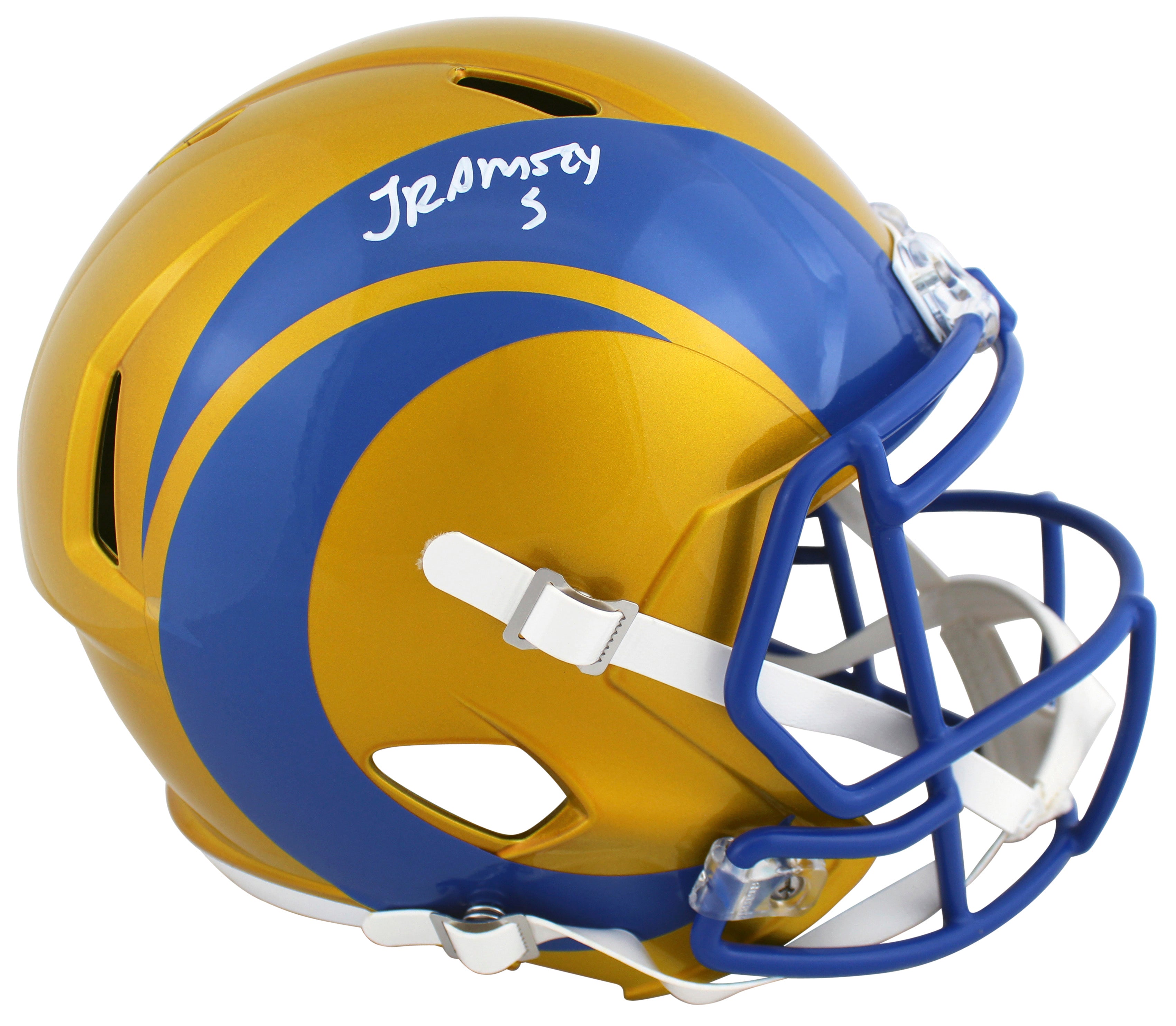 Rams Jalen Ramsey Authentic Signed Flash Full Size Speed Rep Helmet JSA Witness