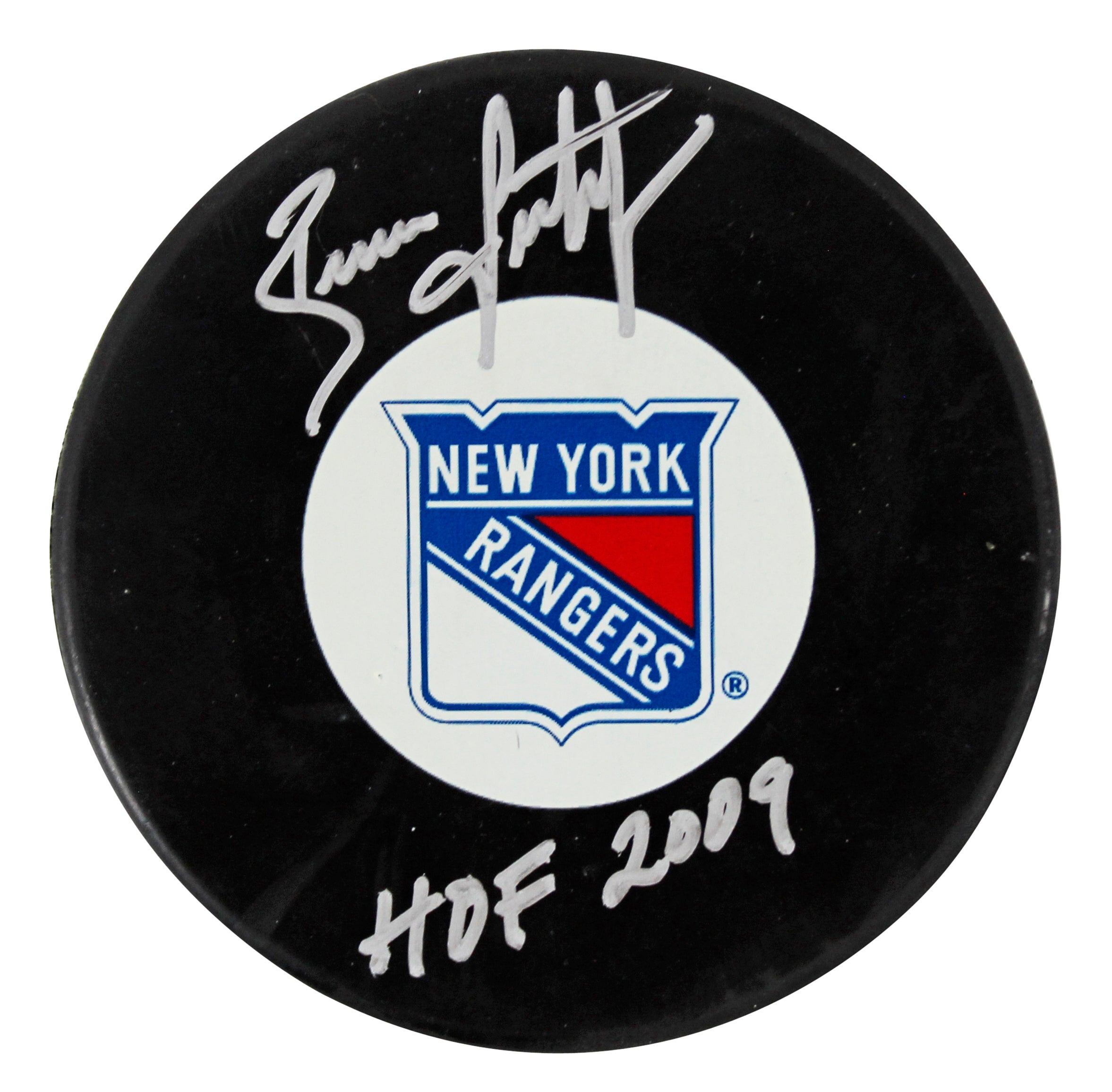 Rangers Brian Leetch HOF 2009 Authentic Signed Official NHL Hockey Puck Steiner