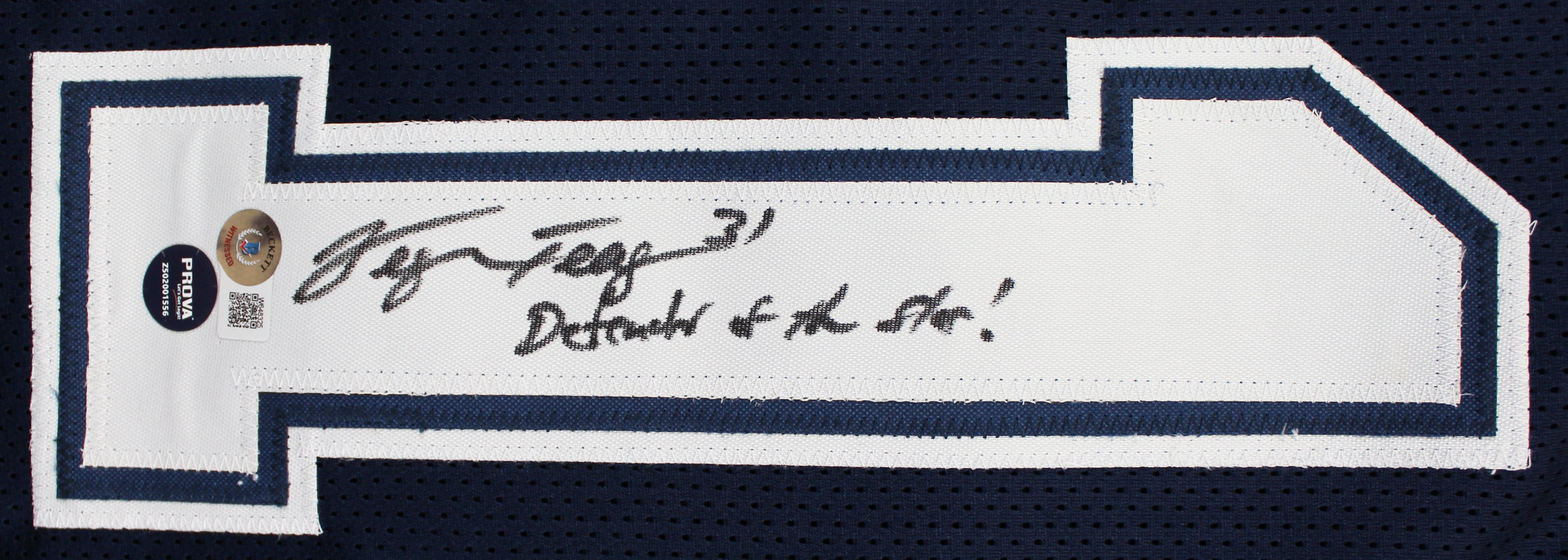 George Teague "Defend The Star" Signed Navy Blue Pro Style Jersey BAS Witnessed