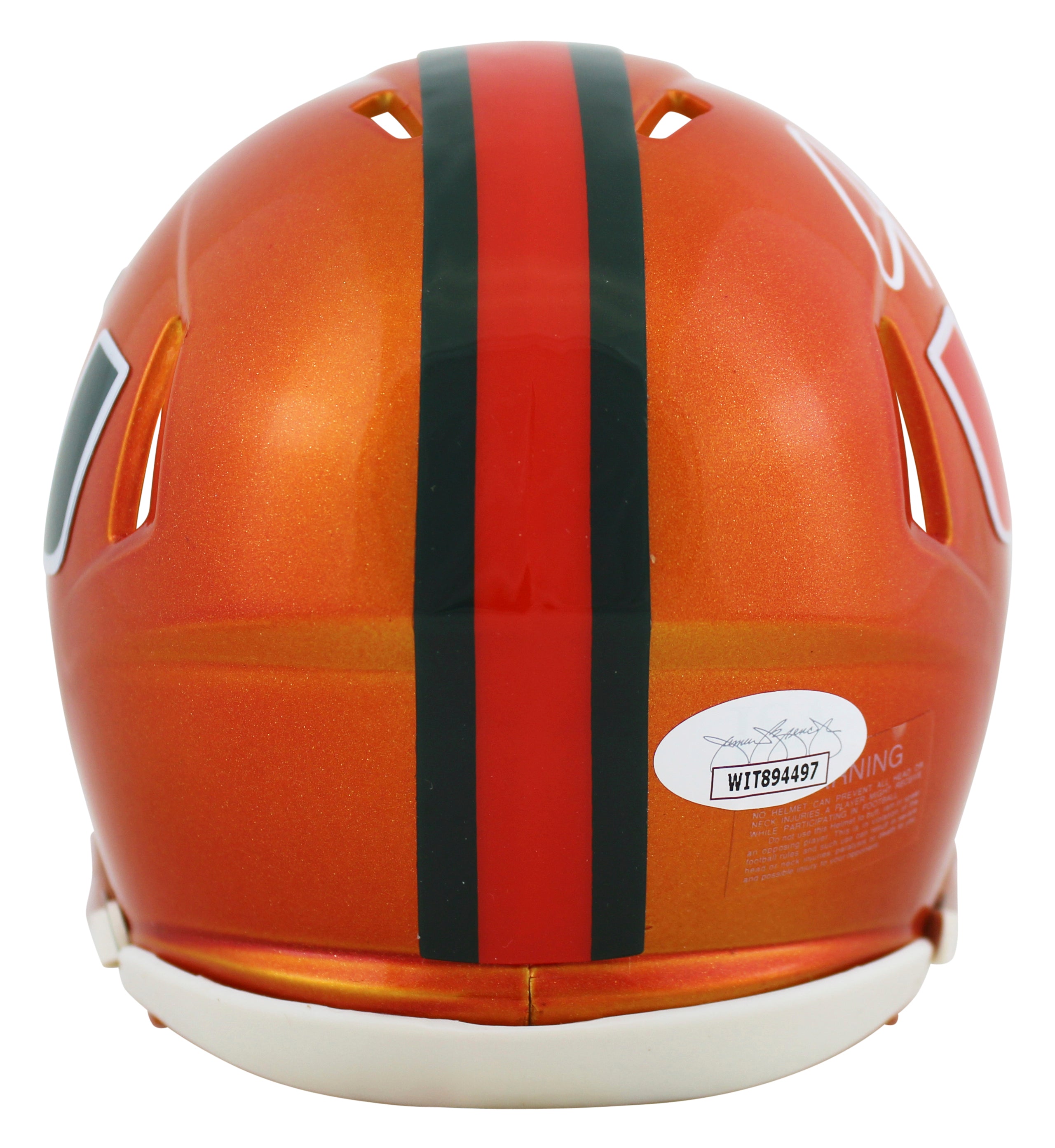 Miami Andre Johnson Authentic Signed Flash Speed Mini Helmet JSA Witness