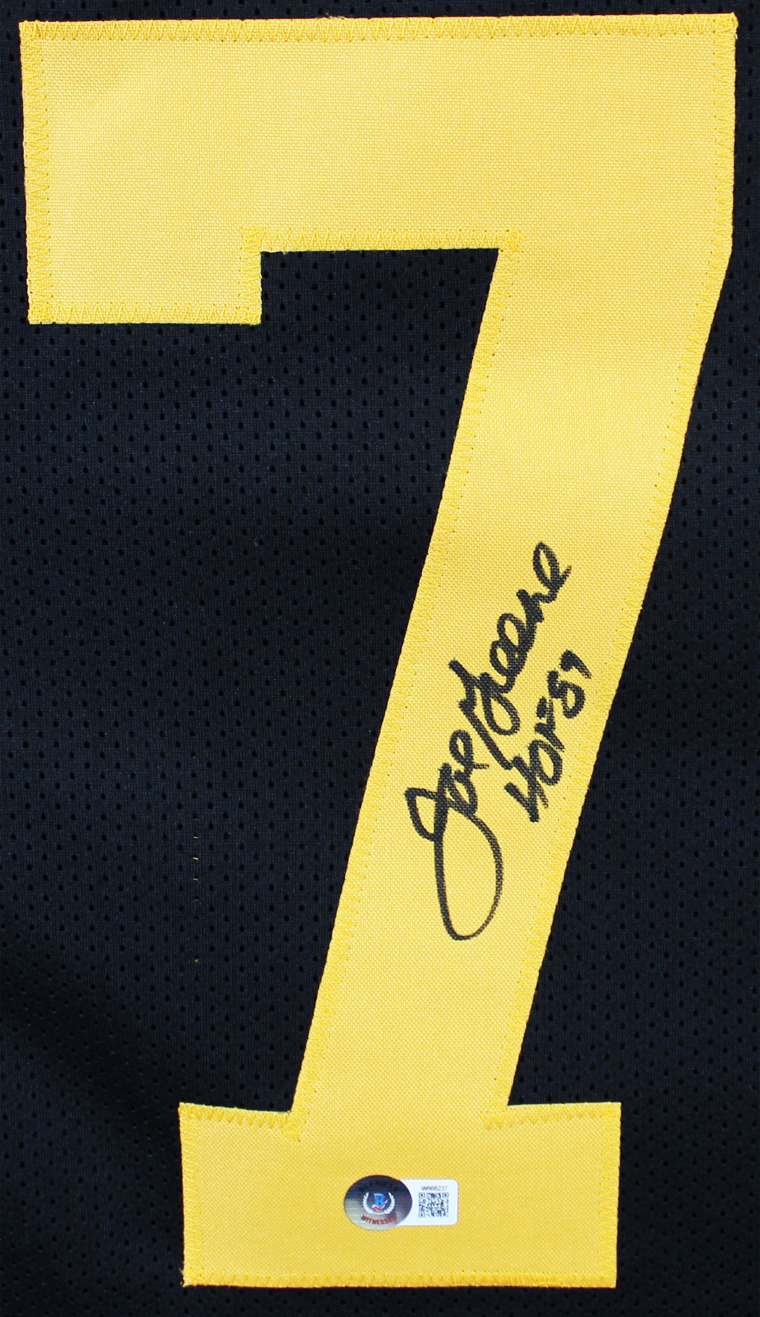 Joe Greene "HOF 87" Signed Black Pro Style Jersey w/ Yellow #'s BAS Witnessed HOLIDAY DOORBUSTER