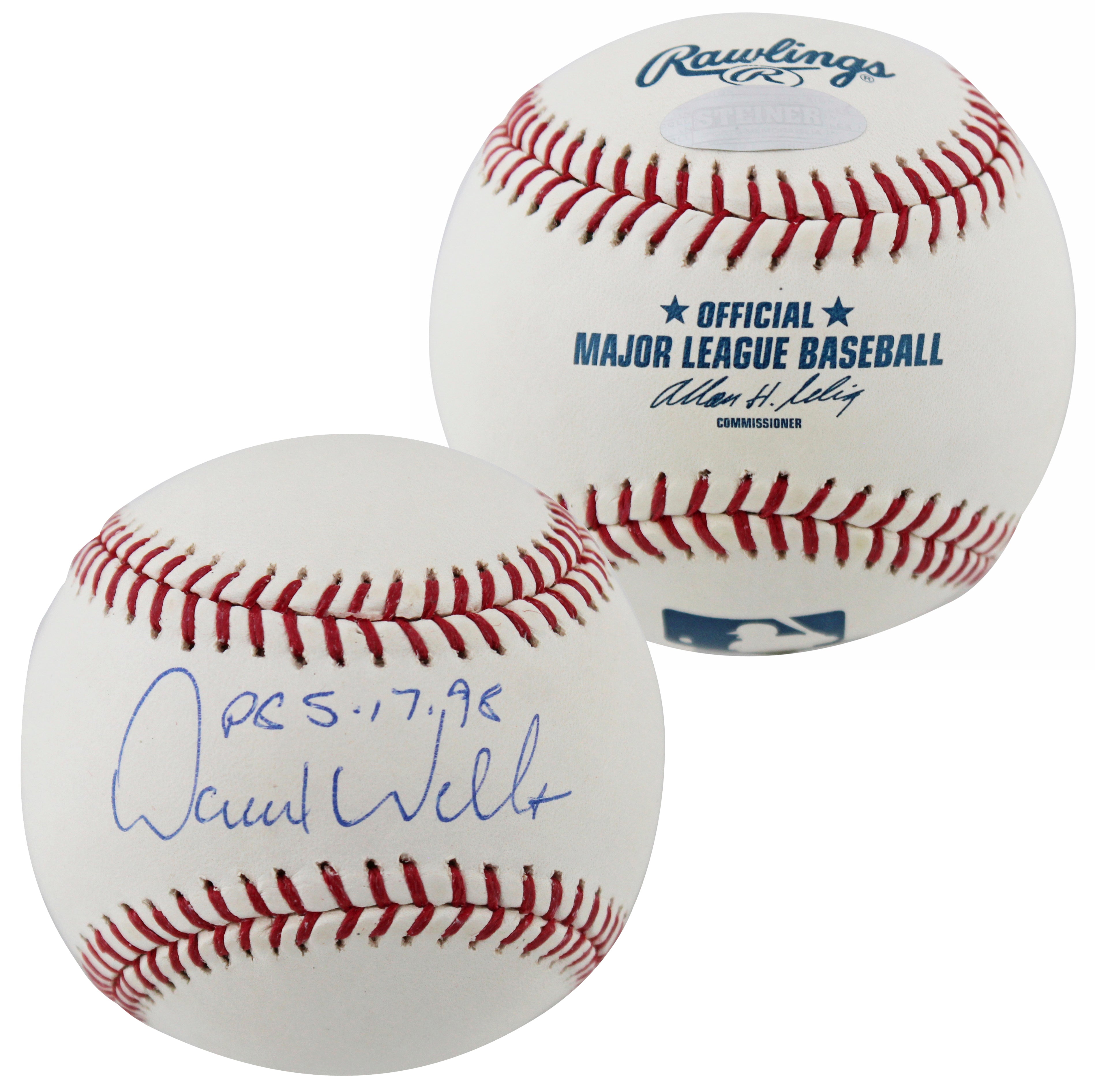 Yankees David Wells "PG 5.17.98" Authentic Signed Oml Baseball Steiner