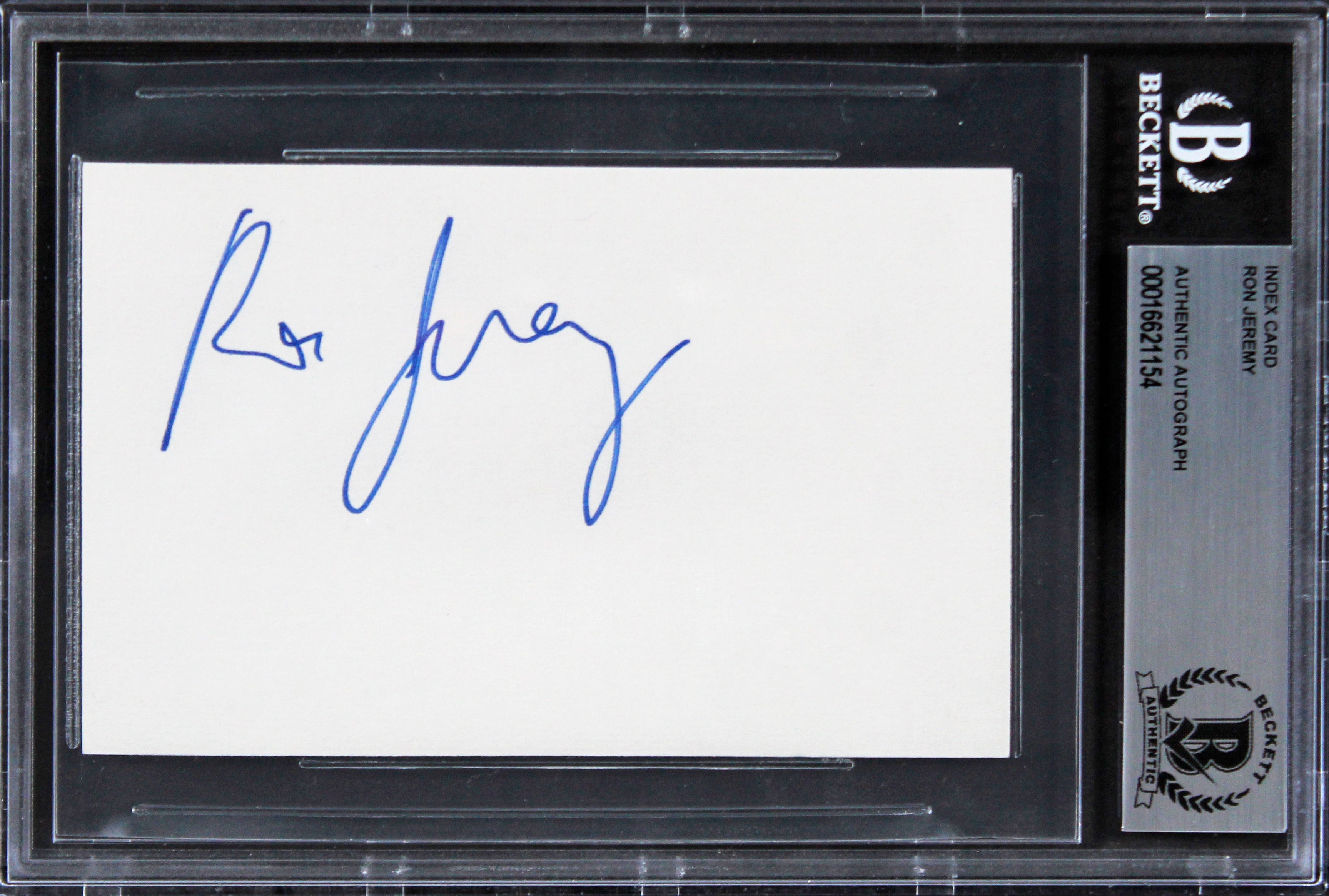 Ron Jeremy Adult Film Star Authentic Signed 3x5 Index Card BAS Slabbed