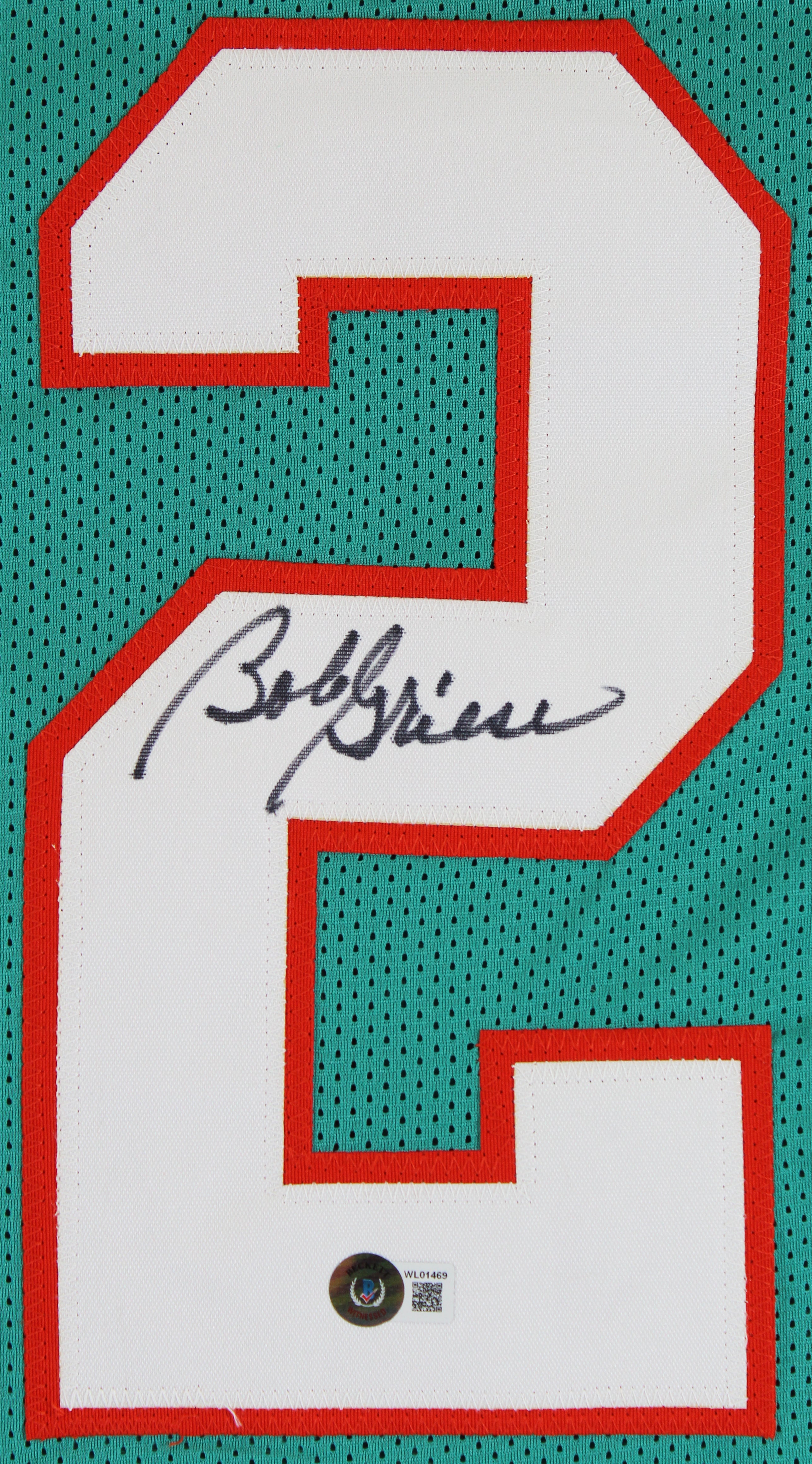 Bob Griese Authentic Signed Teal Pro Style Jersey Autographed BAS Witnessed
