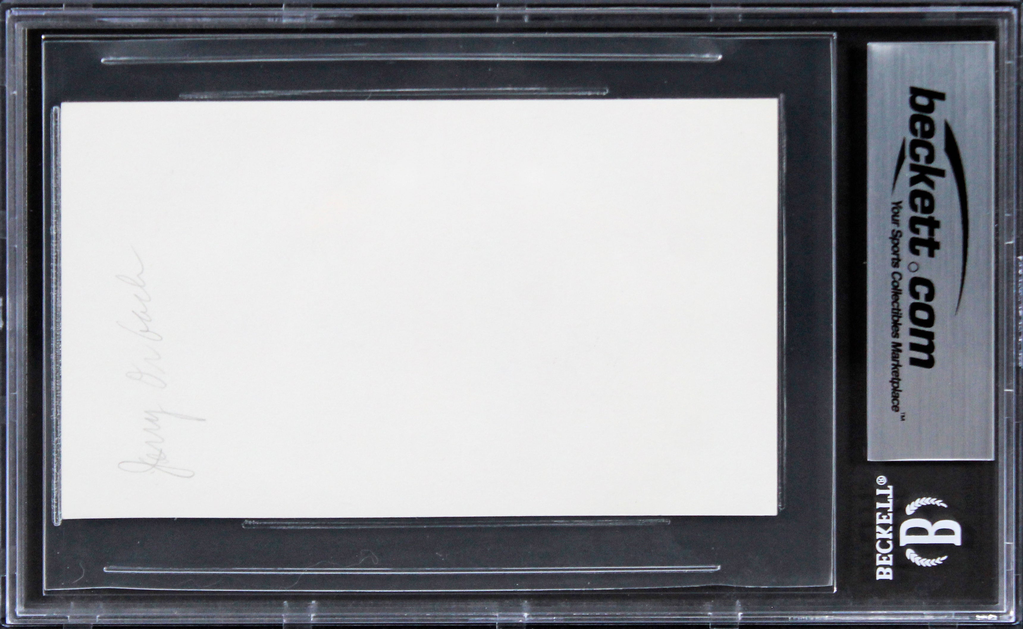 Jerry Orbach Law & Order Authentic Signed 3x5 Index Card Autographed BAS Slabbed
