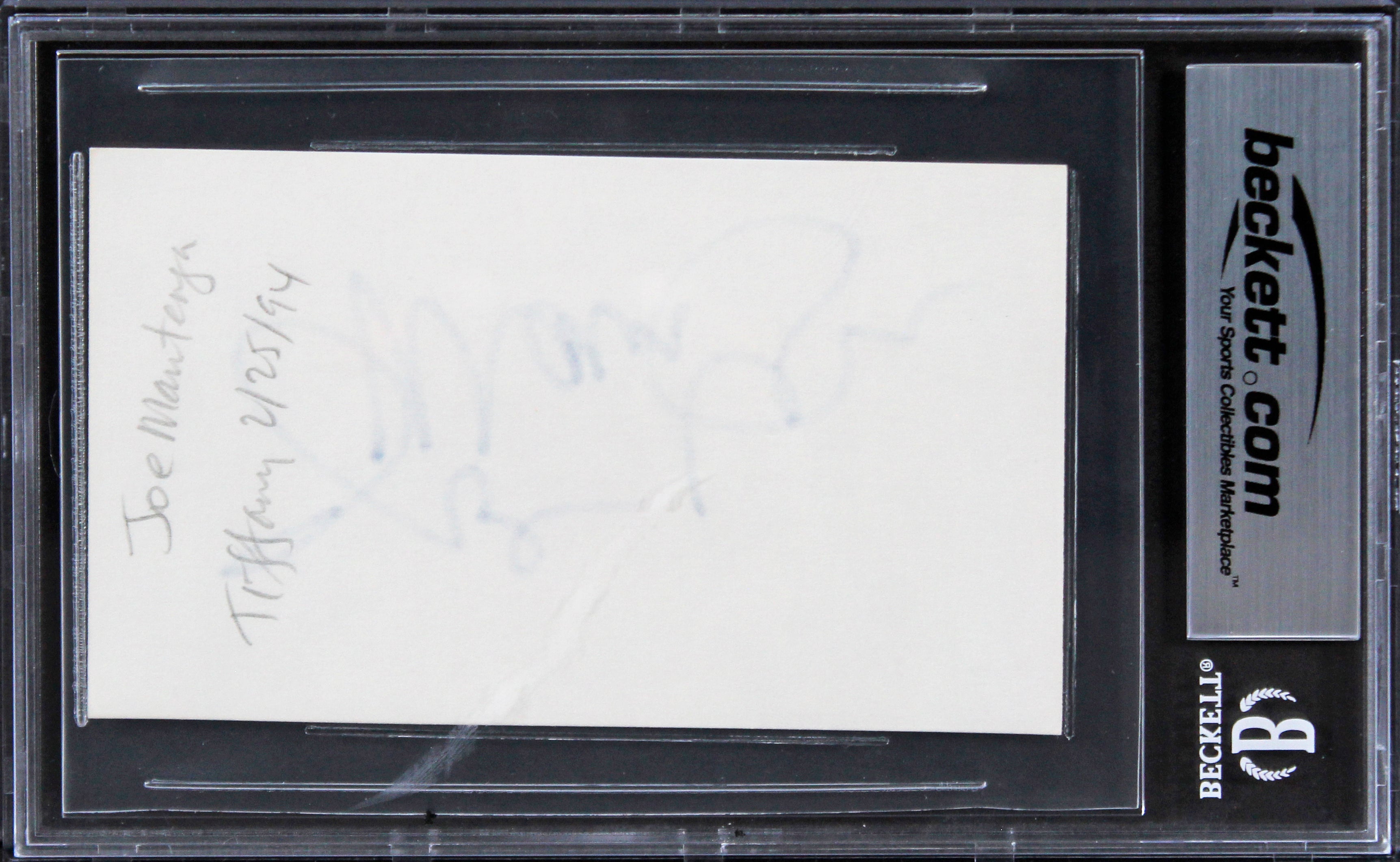 Joe Mantegna Criminal Minds Authentic Signed 3x5 Index Card BAS Slabbed