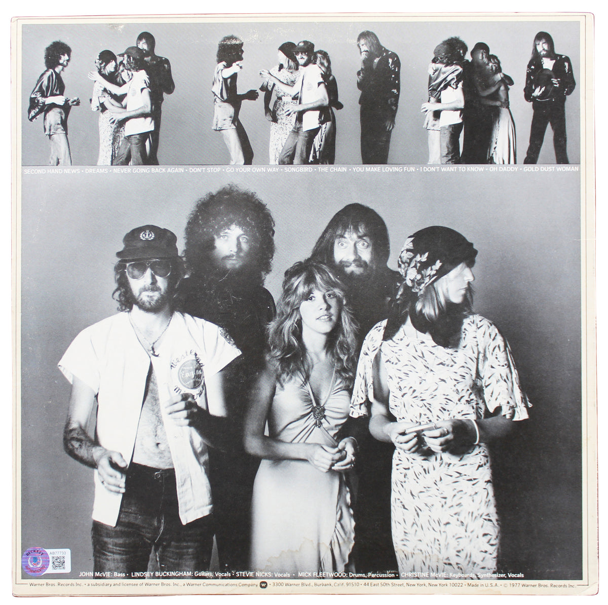 Fleetwood Mac (4) Buckingham, Fleetwood, McVie & McVie Signed Album Cover BAS
