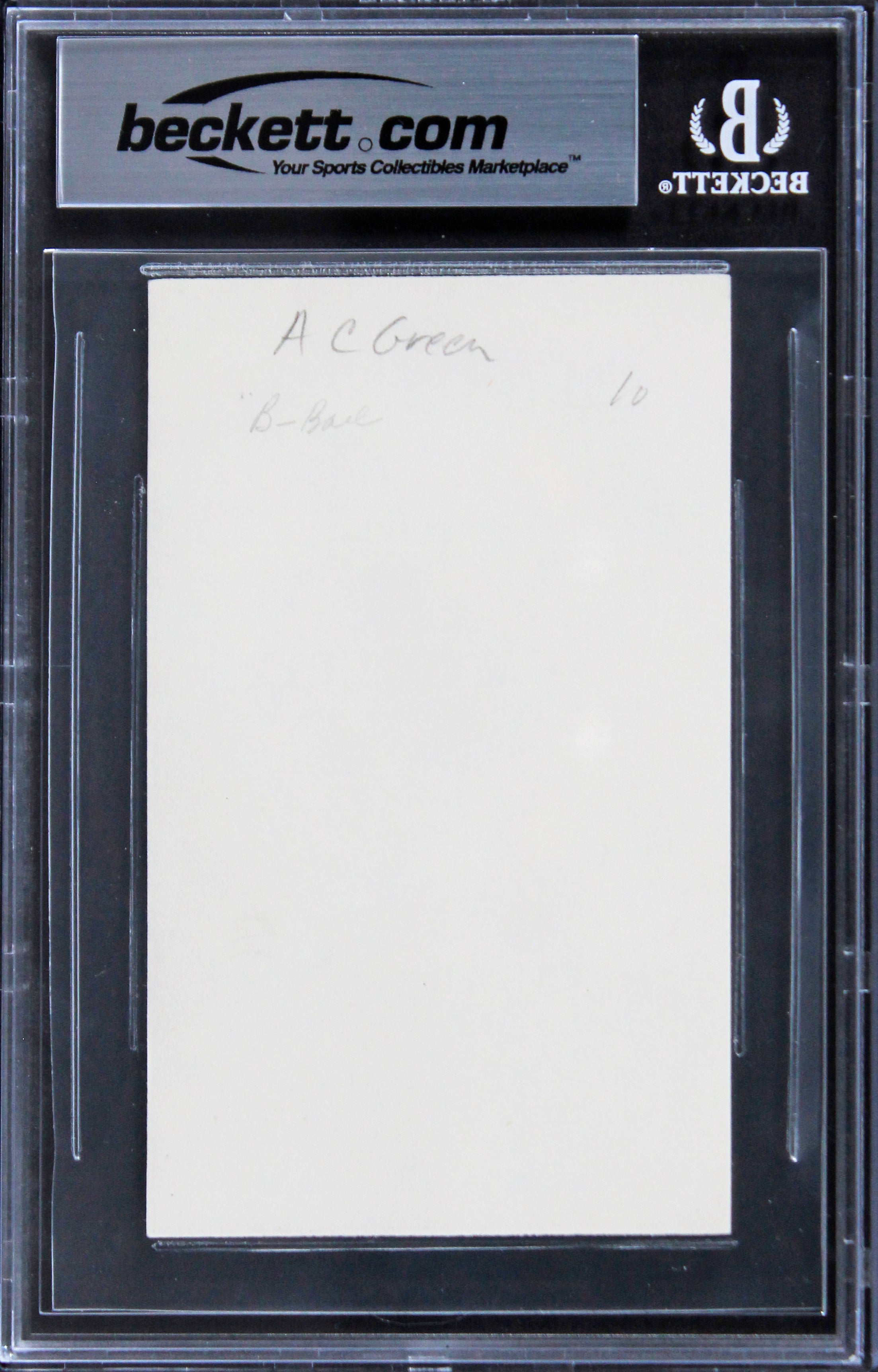 Lakers A.C. Green Authentic Signed 3x5 Index Card Autographed BAS Slabbed 2