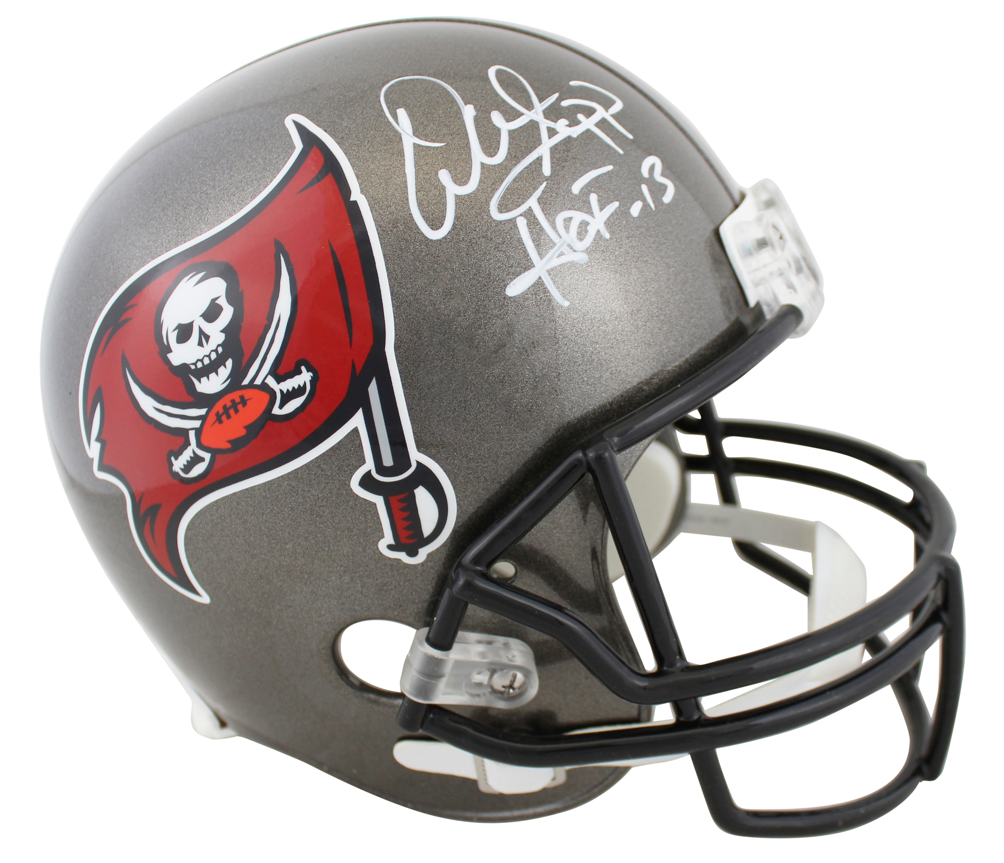 Buccaneers Warren Sapp "HOF 13" Signed 1997-13 TB Full Size Rep Helmet BAS Wit
