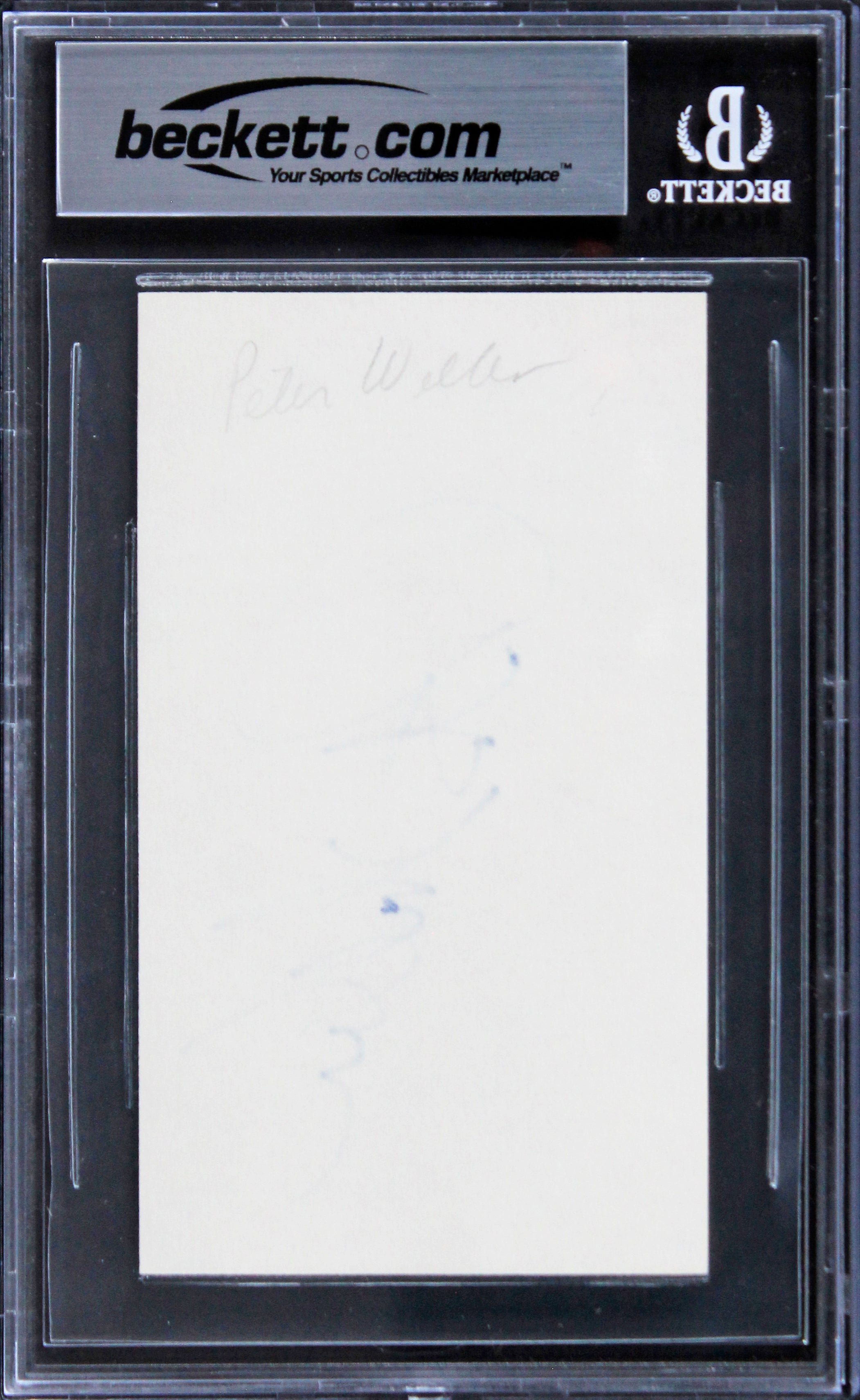 Peter Weller RoboCop Authentic Signed 3x5 Index Card Autographed BAS Slabbed