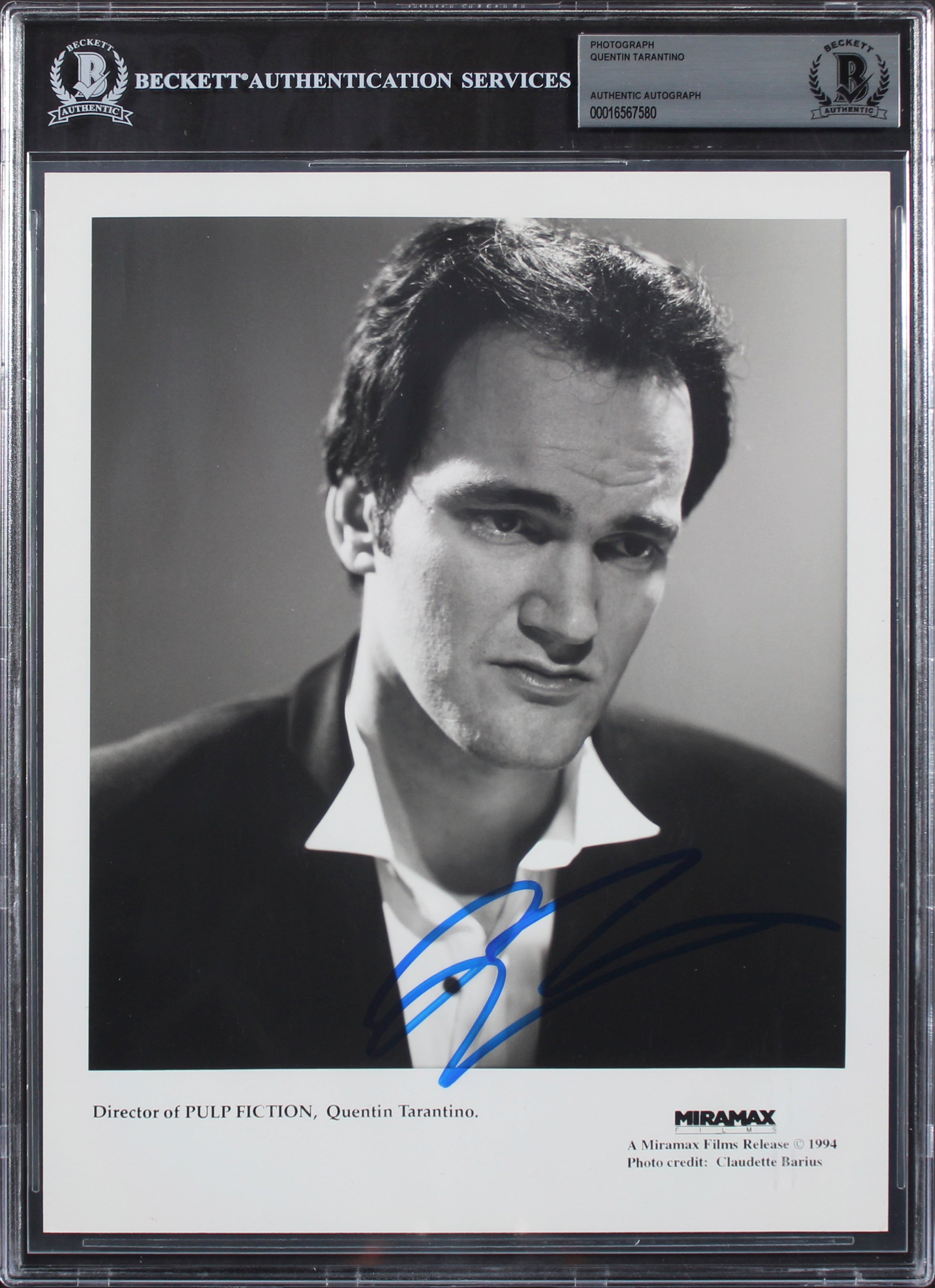 Quentin Tarantino Pulp Fiction Authentic Signed 8x10 Photo BAS Slabbed