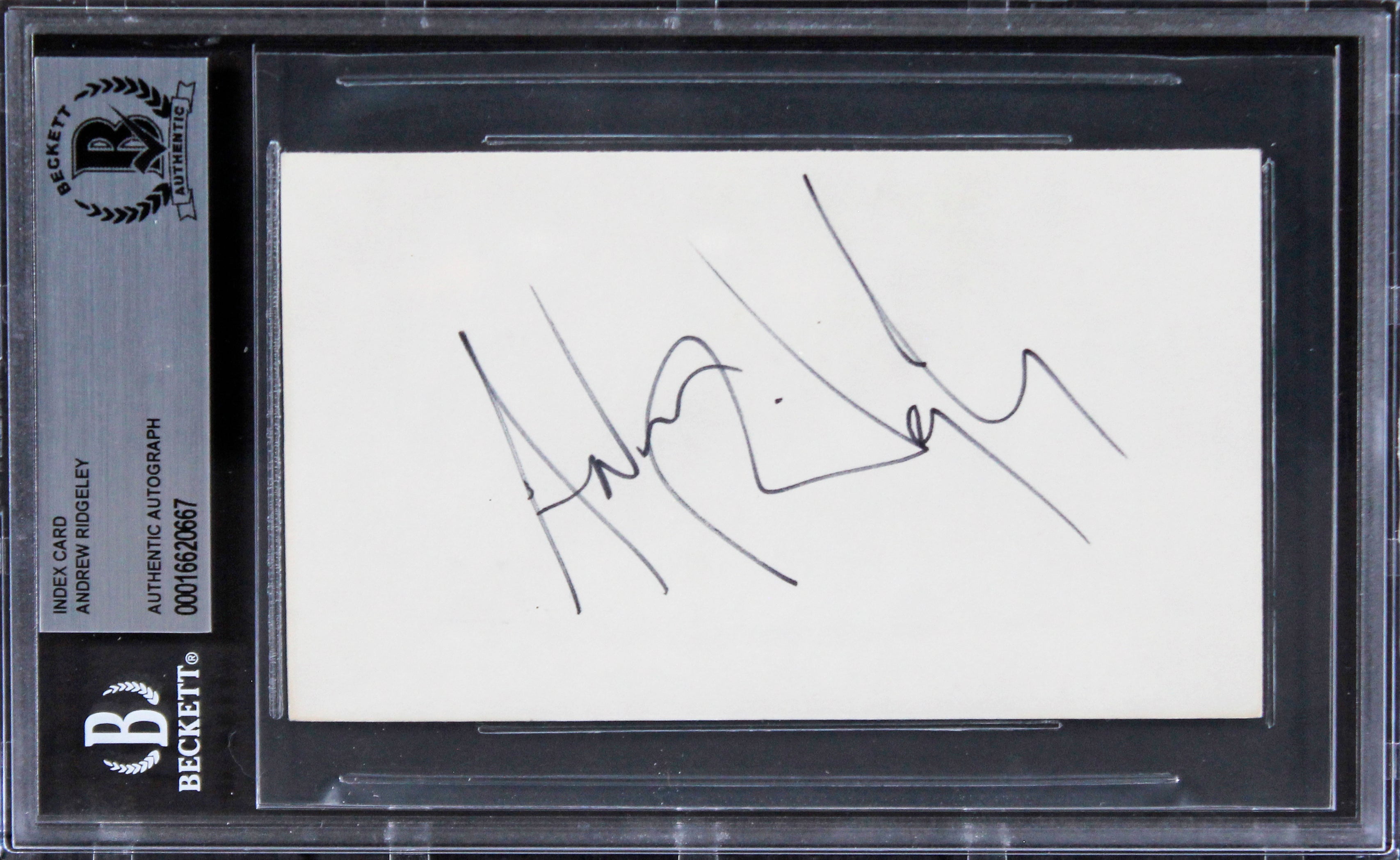 Andrew Ridgeley Wham! Authentic Signed 3x5 Index Card Autographed BAS Slabbed