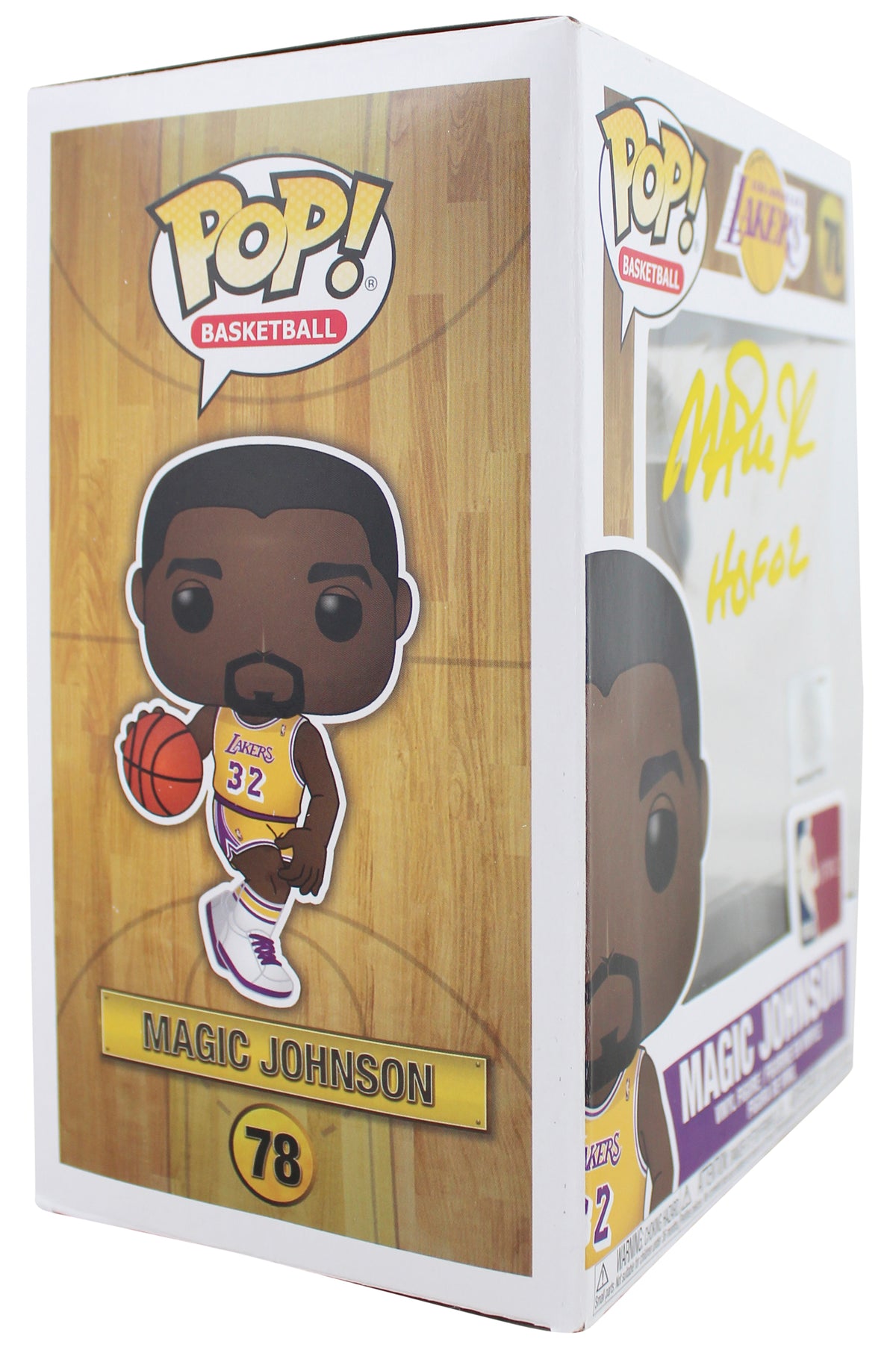 Lakers Magic Johnson "HOF 02" Signed NBA HWC #78 Funko Pop Vinyl Figure Sig BAS