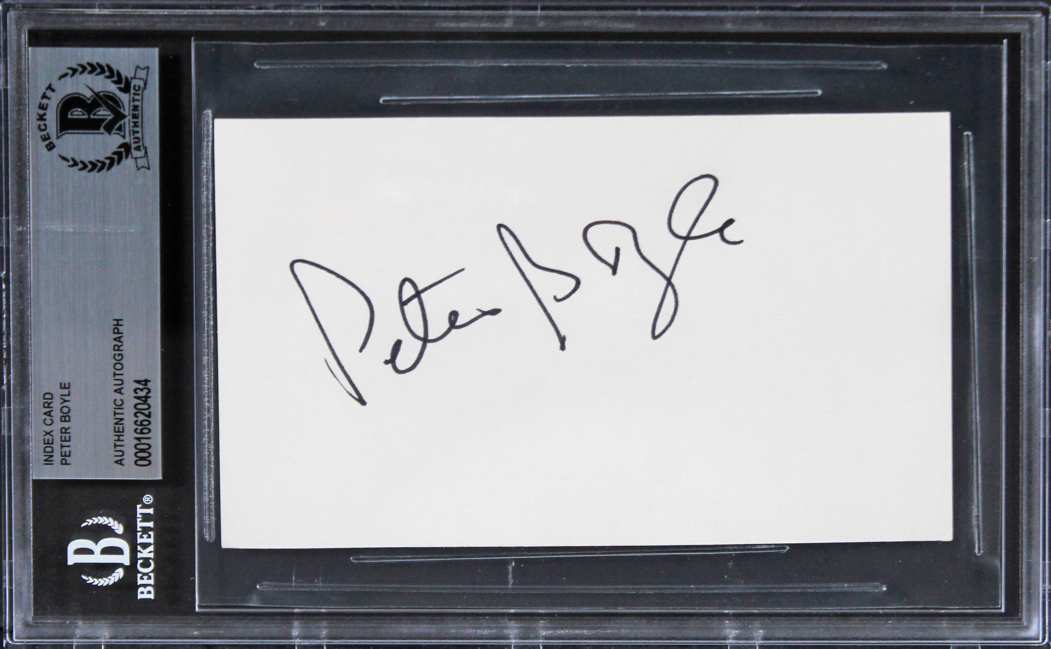 Peter Boyle Taxi Driver Authentic Signed 3x5 Index Card Autographed BAS Slabbed